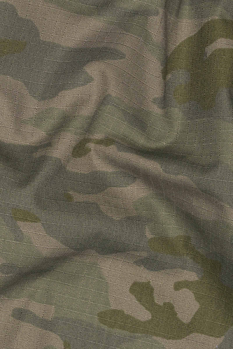 Sand Dune Brown and Hemlock Green Camouflage Cargo Denim