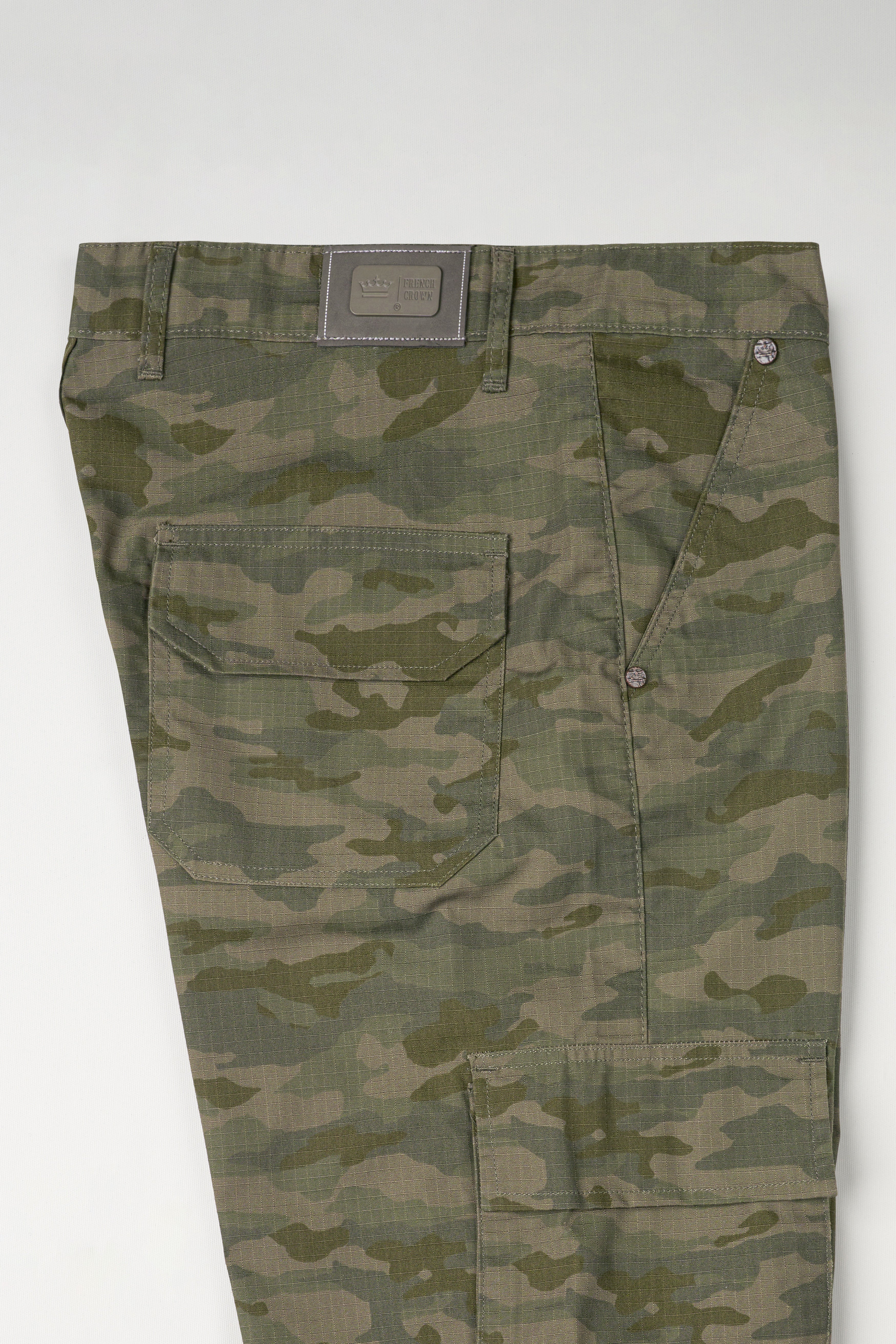 Sand Dune Brown and Hemlock Green Camouflage Cargo Denim J241-30, J241-32, J241-34, J241-36, J241-38, J241-40