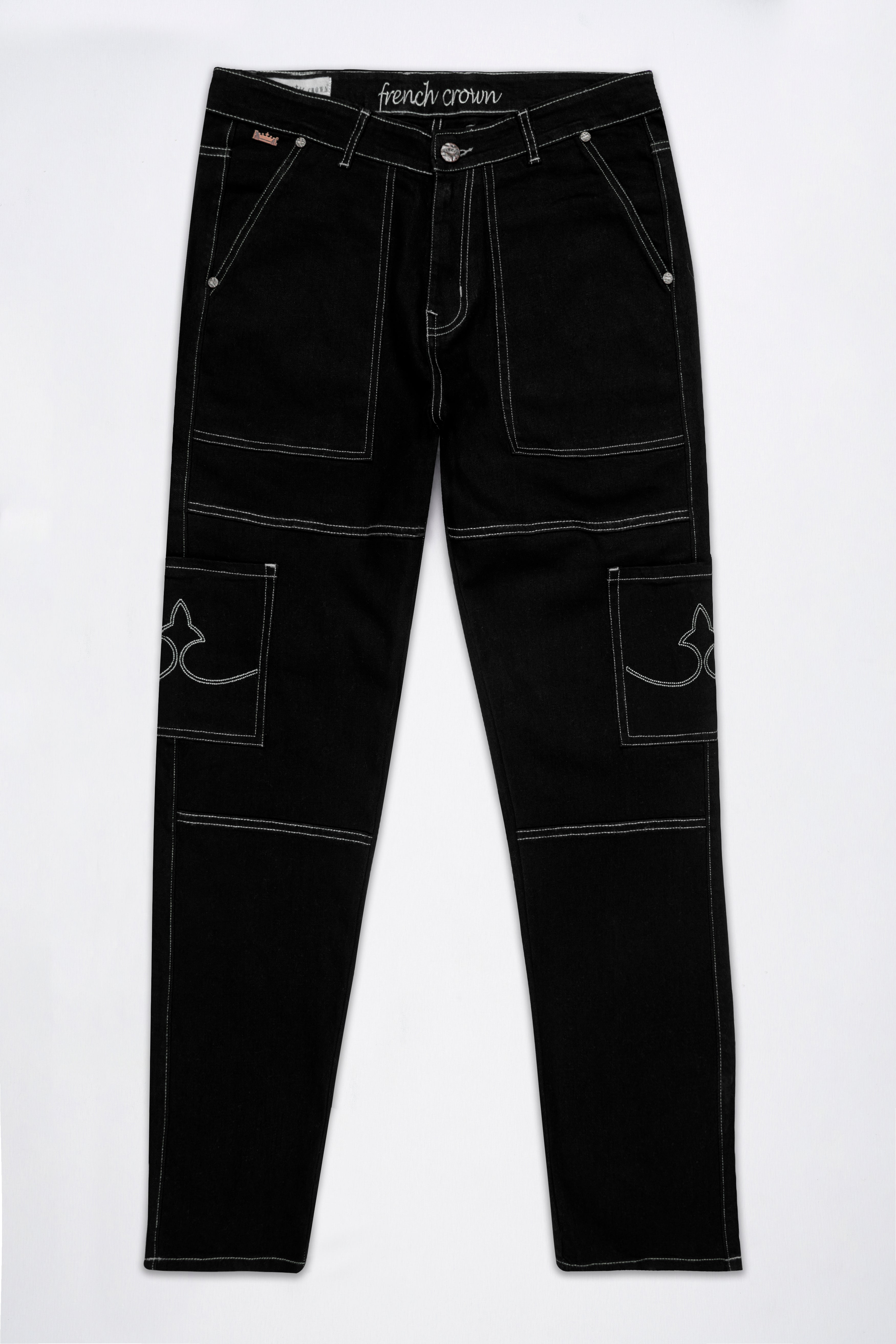 Jade Black Rinse Wash Cargo Denim J251-30, J251-32, J251-34, J251-36, J251-38, J251-40