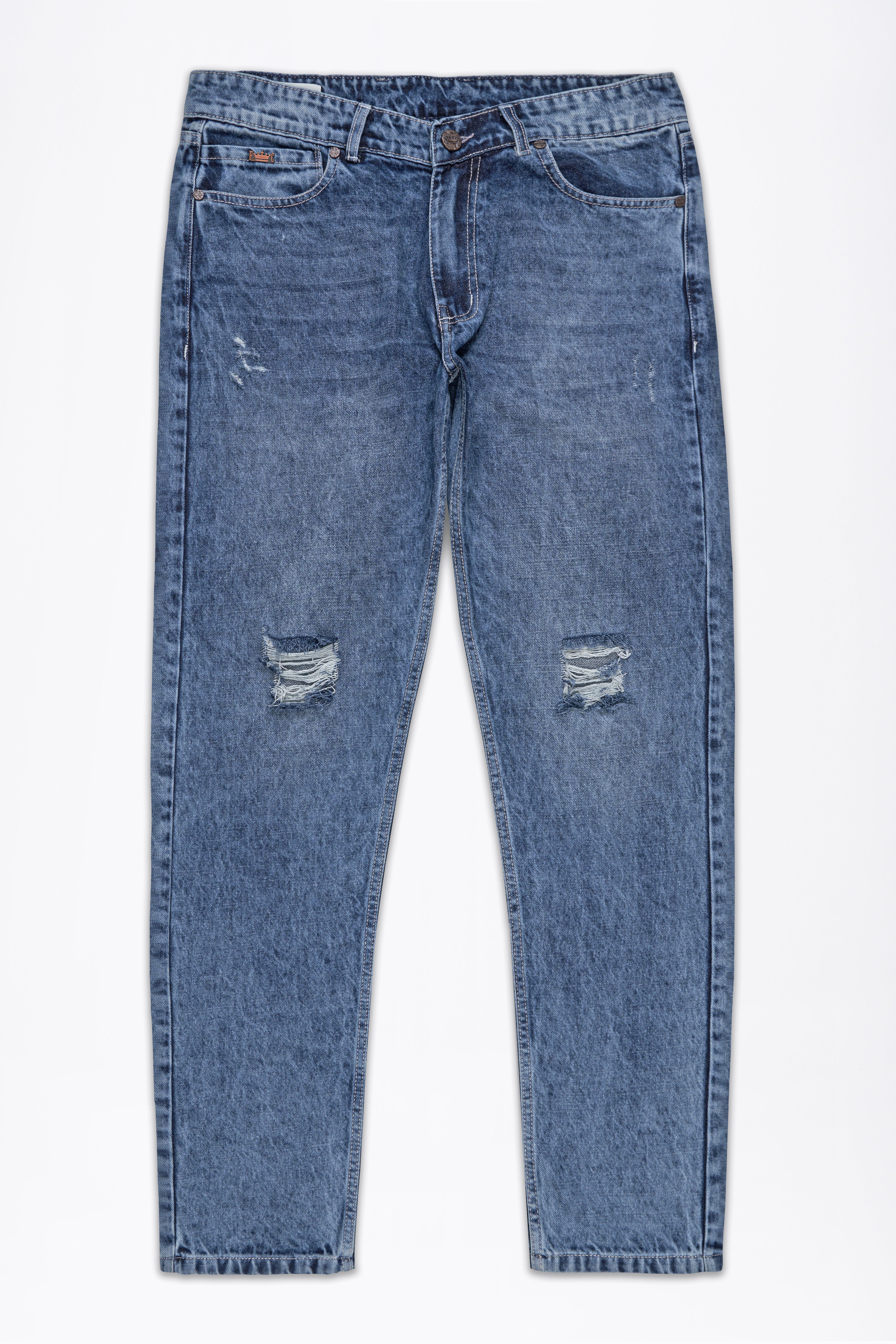 Metallic Blue Whiskering Wash Mildly Distressed Denim J253-30, J253-32, J253-34, J253-36, J253-38, J253-40