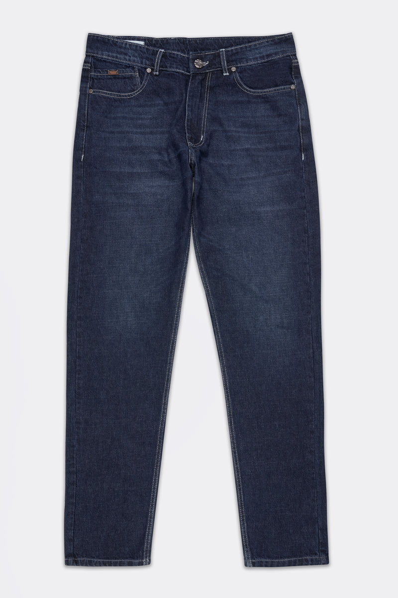 Gunmetal Blue Whiskering Wash Denim