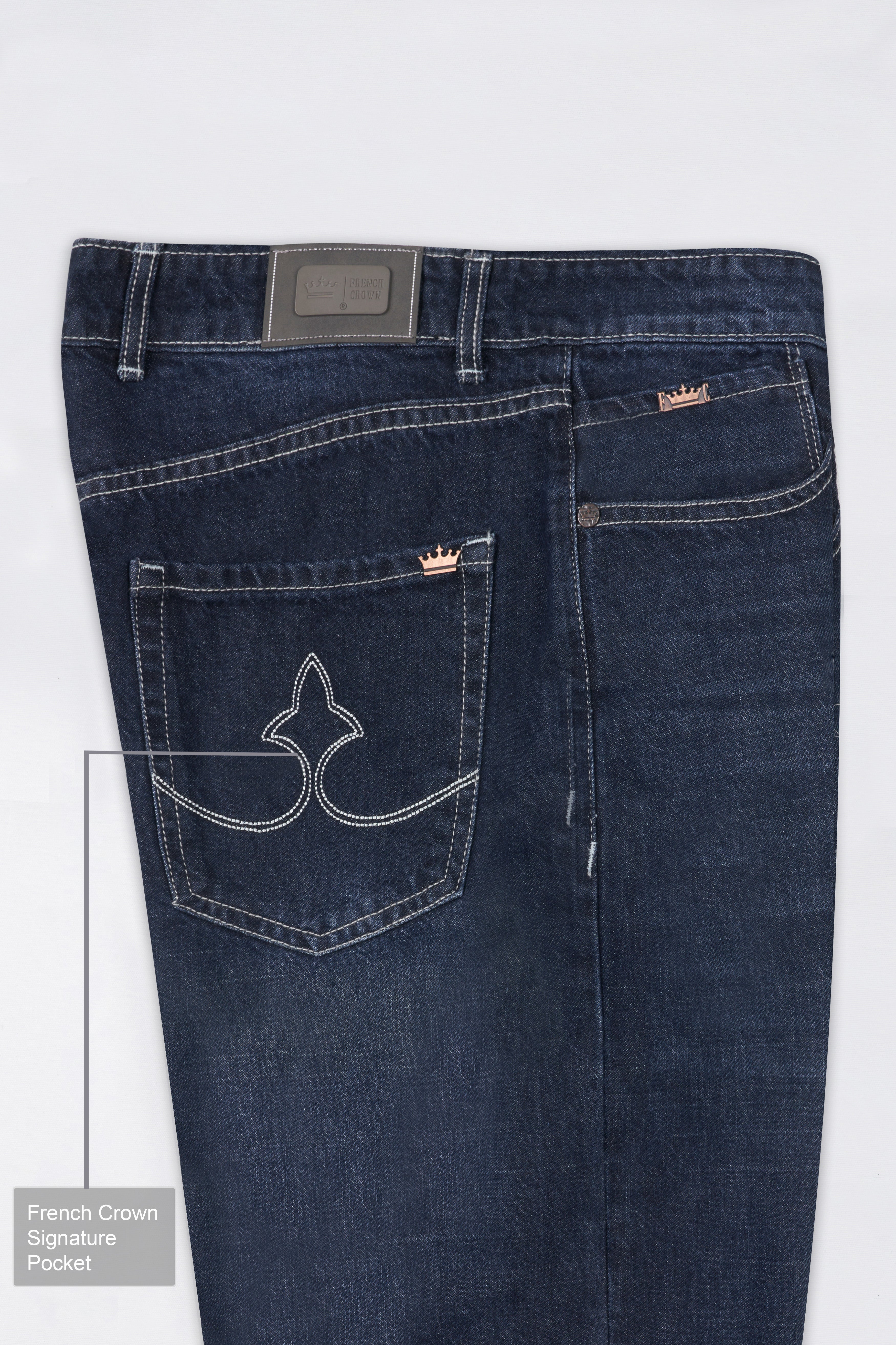 Gunmetal Blue Whiskering Wash Denim J256-30, J256-32, J256-34, J256-36, J256-38, J256-40