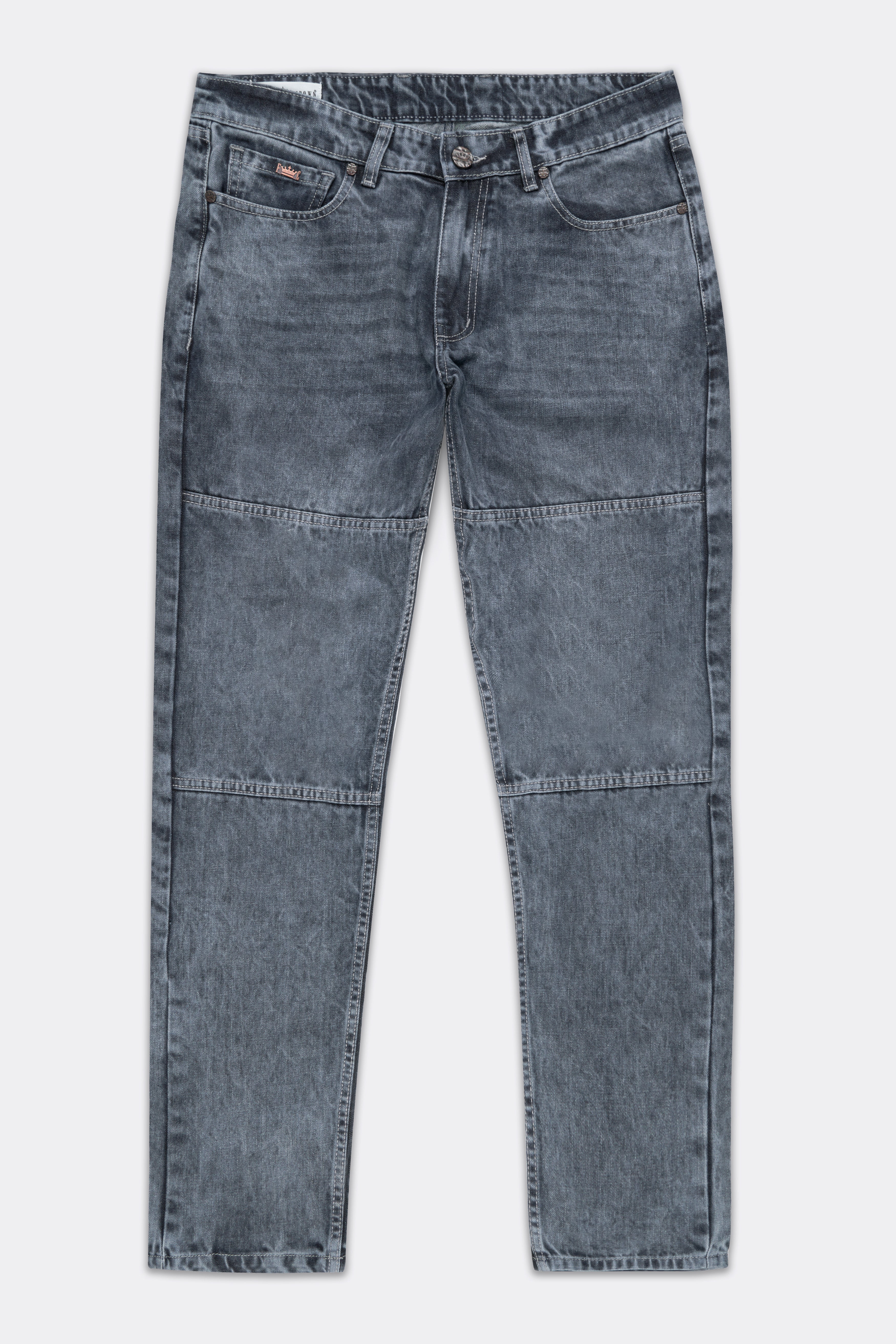 Gravel Gray Whiskering Wash Mildly Distressed Denim