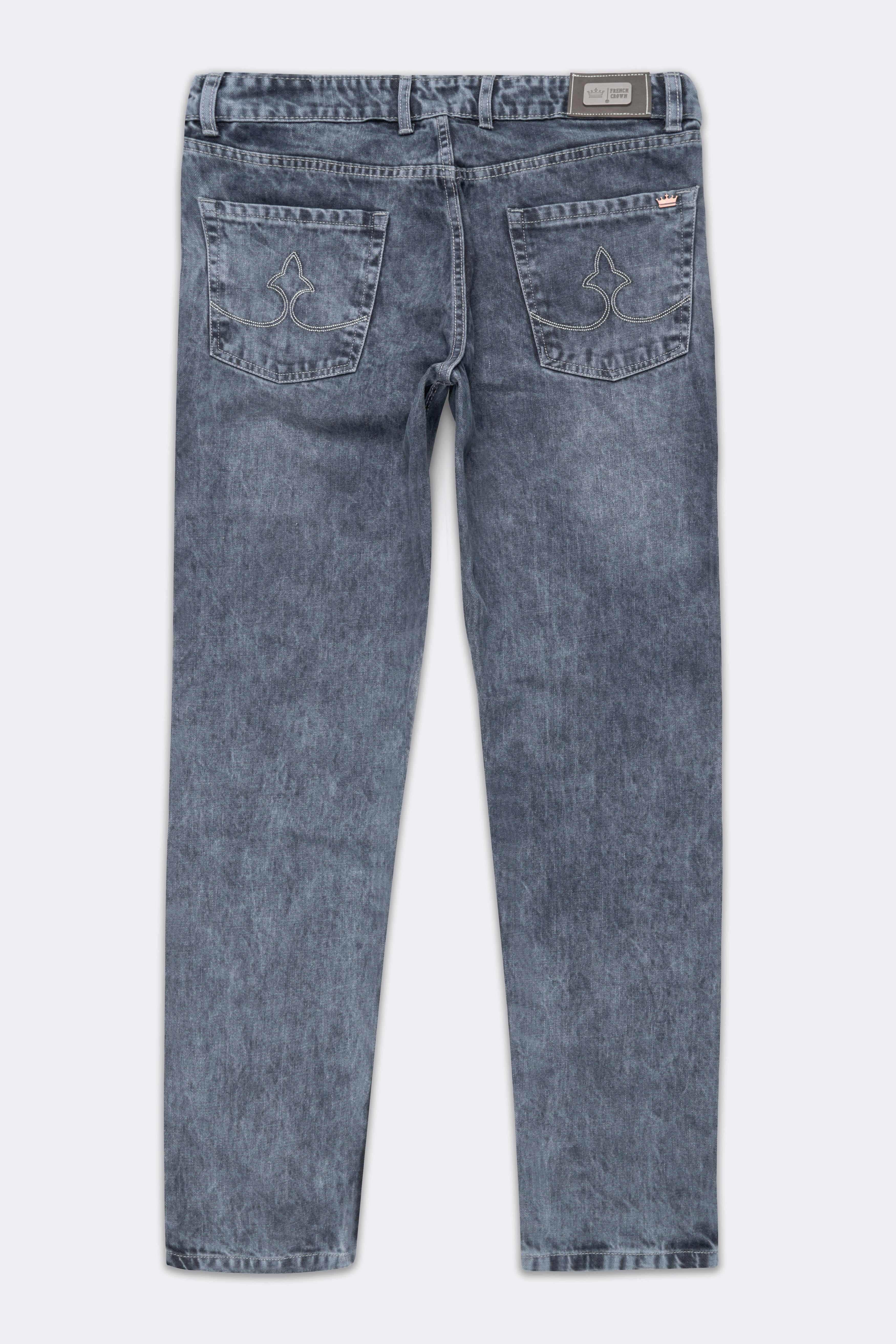 Gravel Gray Whiskering Wash Mildly Distressed Denim