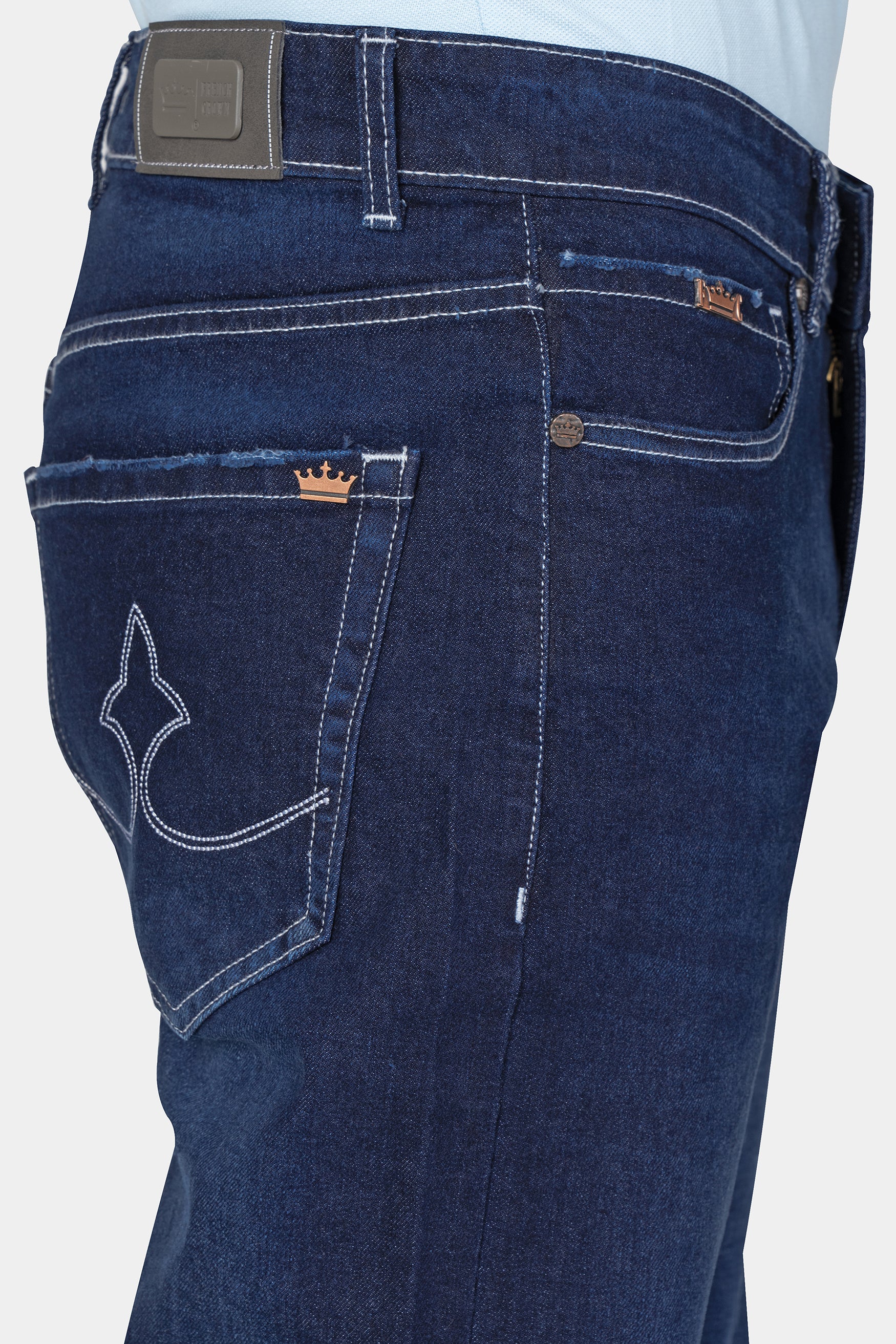 Ebony Clay Blue Whiskering Wash Denim
