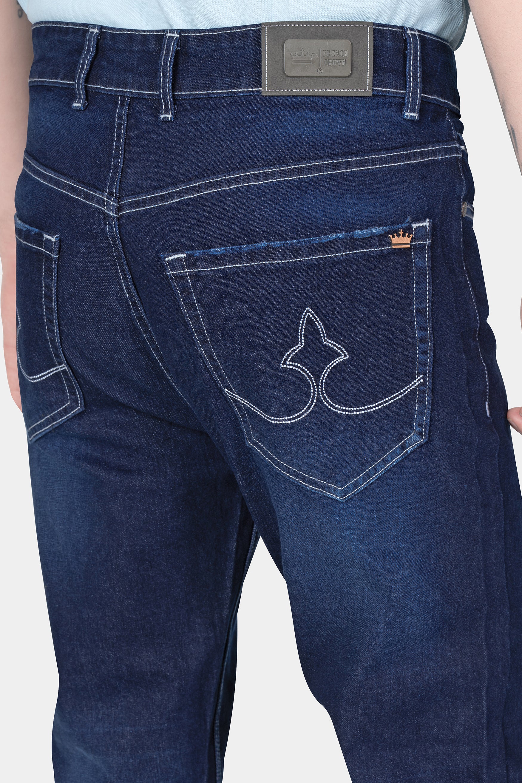 Ebony Clay Blue Whiskering Wash Denim