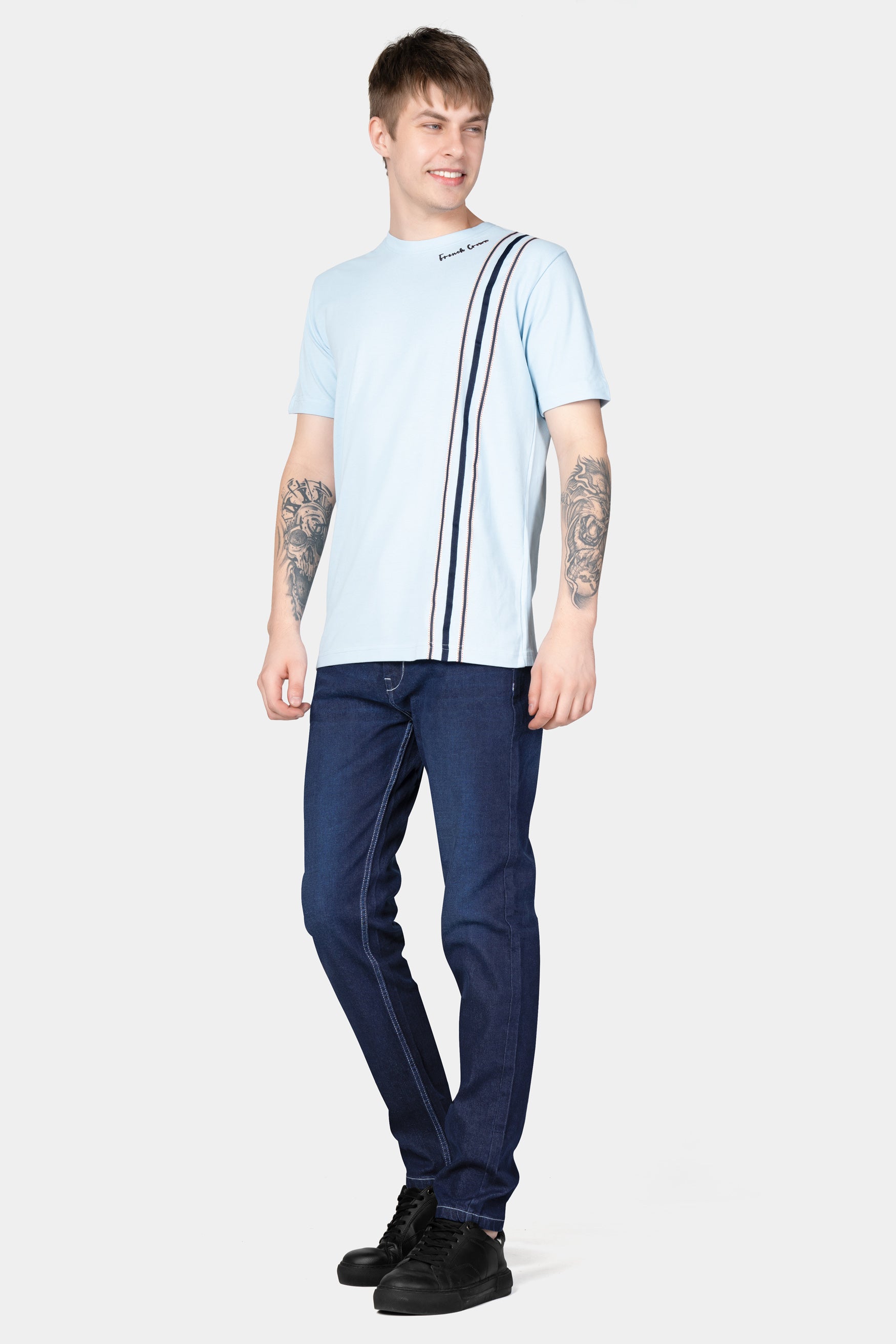 Ebony Clay Blue Whiskering Wash Denim