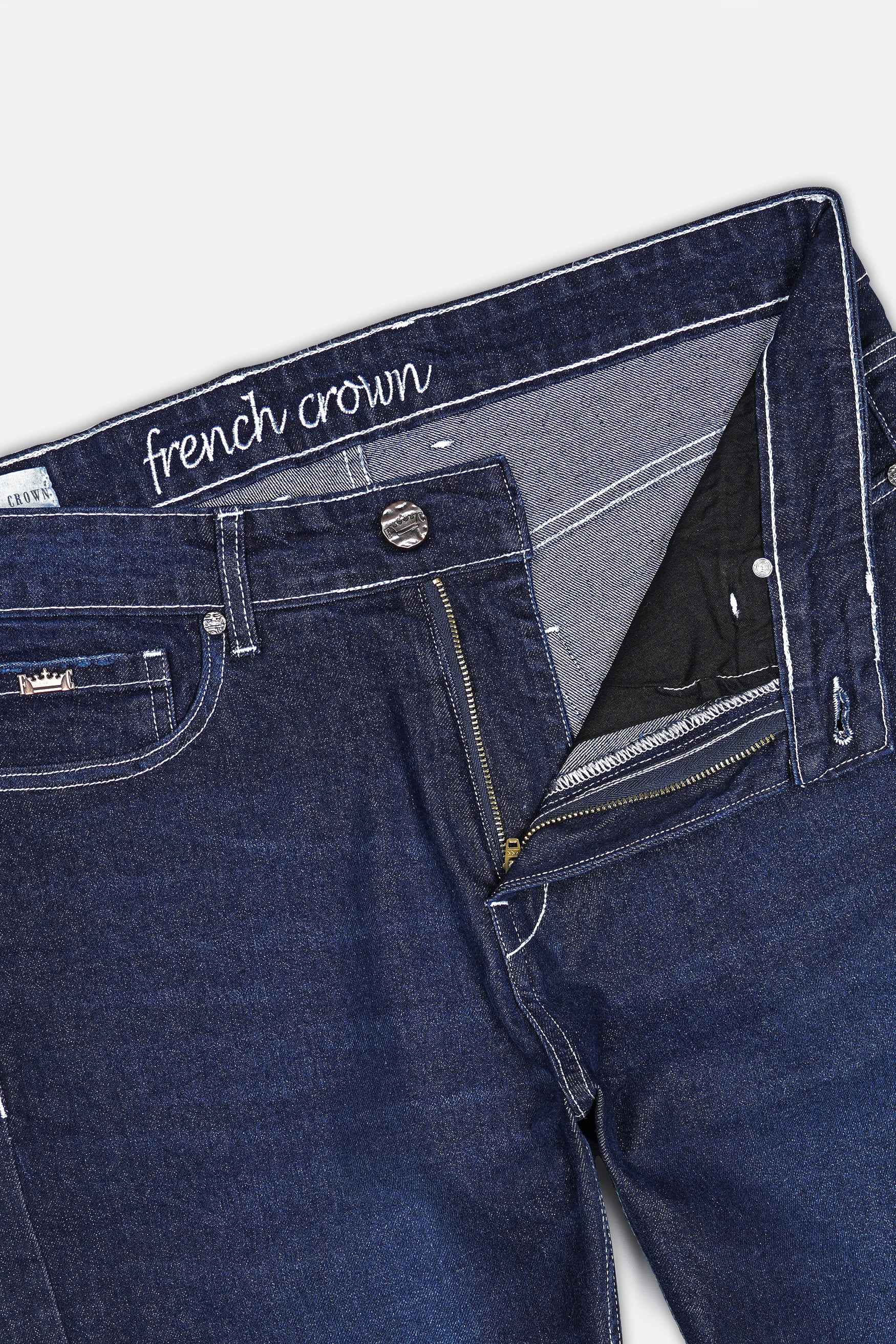 Ebony Clay Blue Whiskering Wash Denim