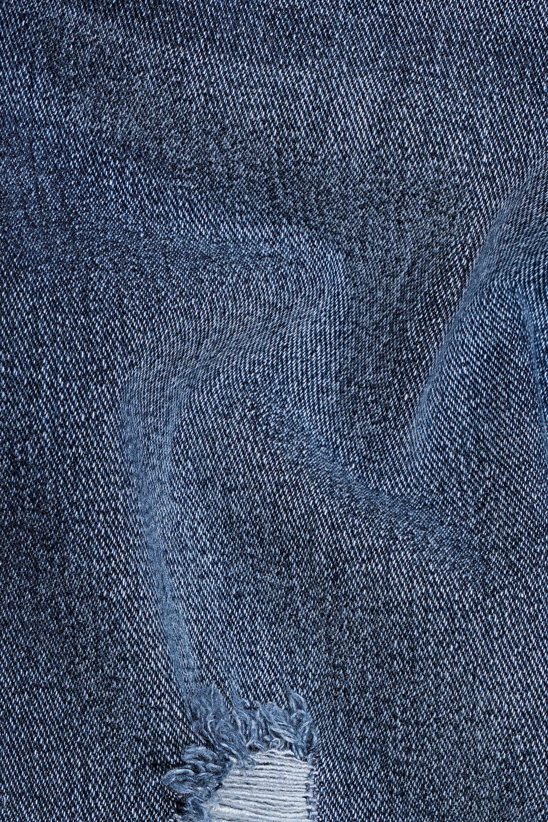 Fiord Blue Stone Wash Mildly Distressed Denim