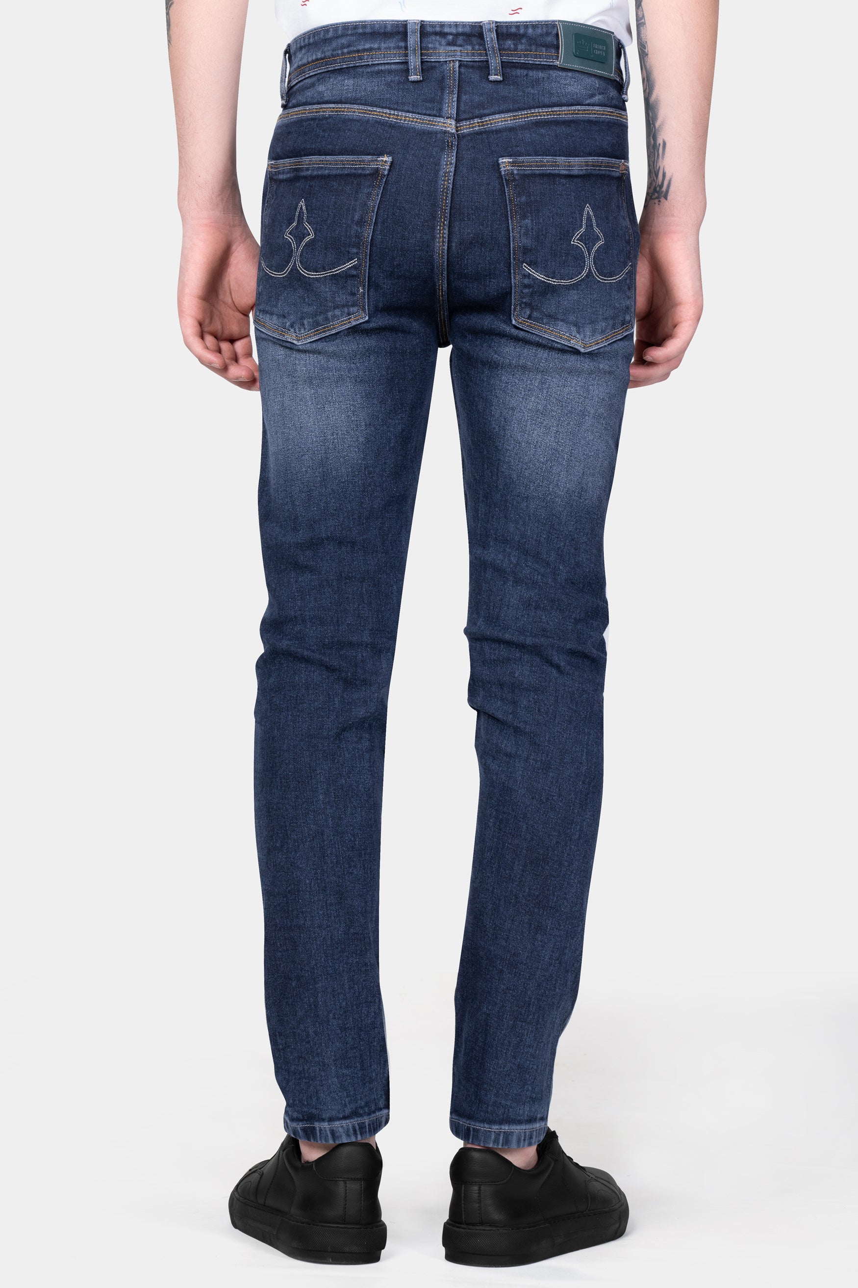 Fiord Blue Stone Wash Mildly Distressed Denim