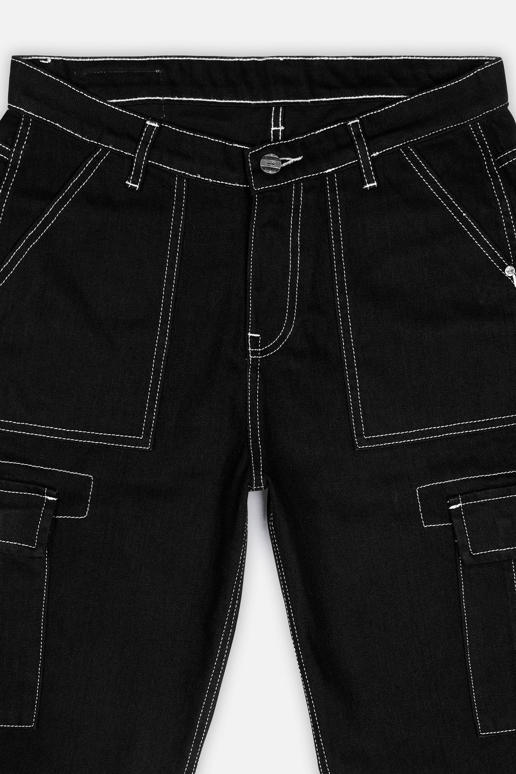 Jade Black Rinse Wash Cargo Denim