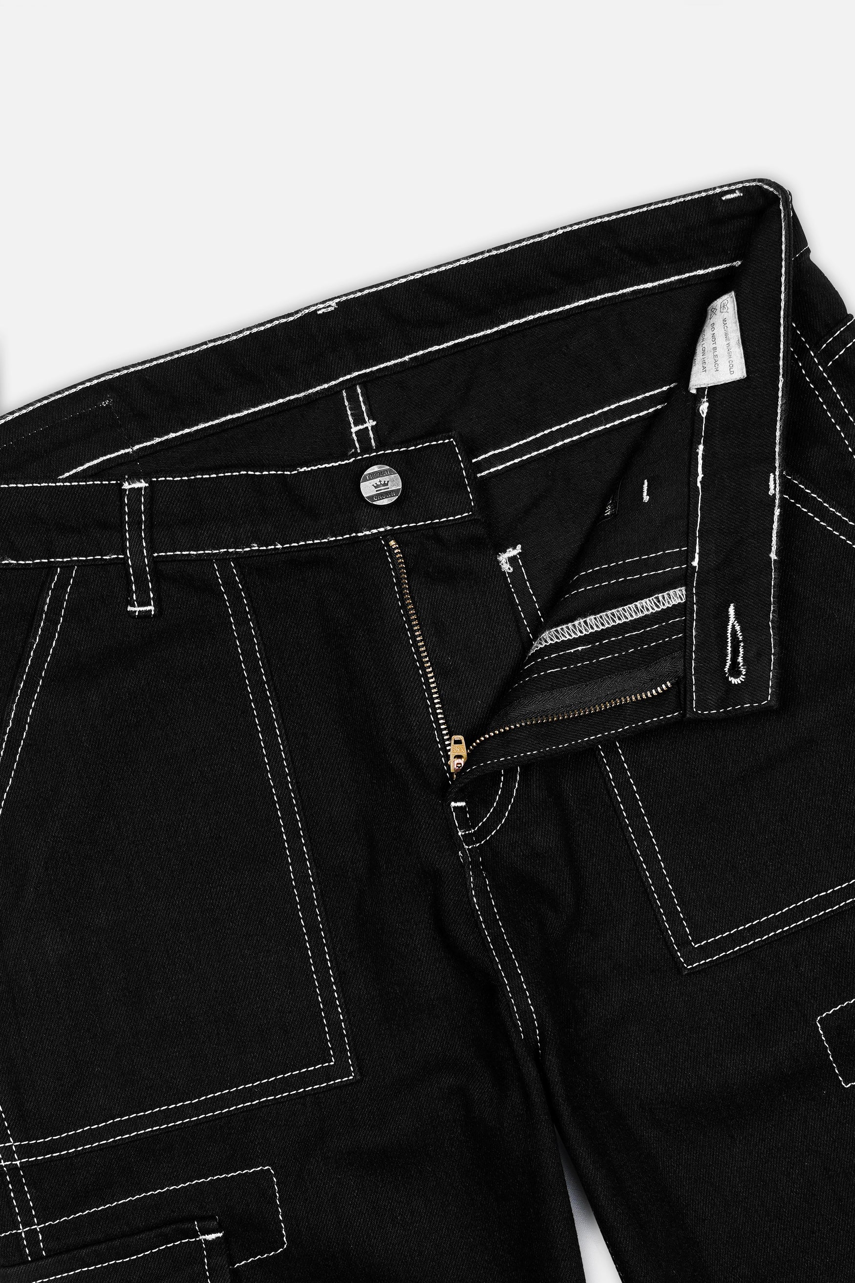Jade Black Rinse Wash Cargo Denim