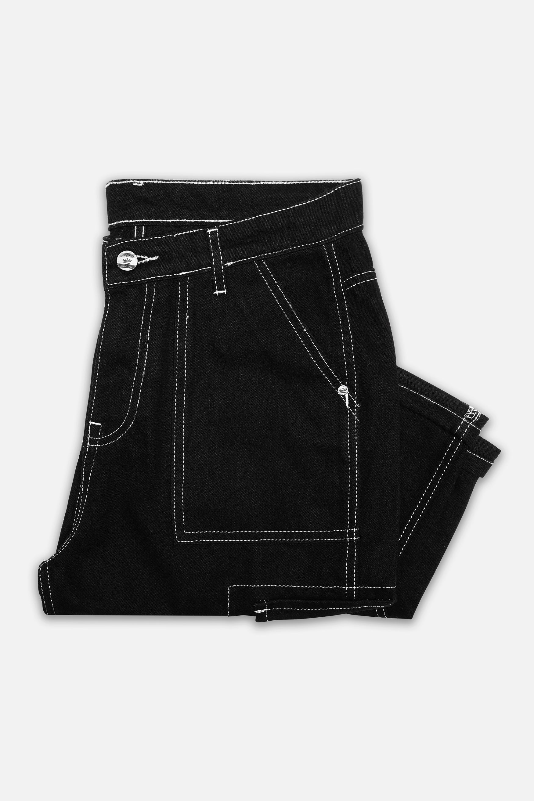 Jade Black Rinse Wash Cargo Denim