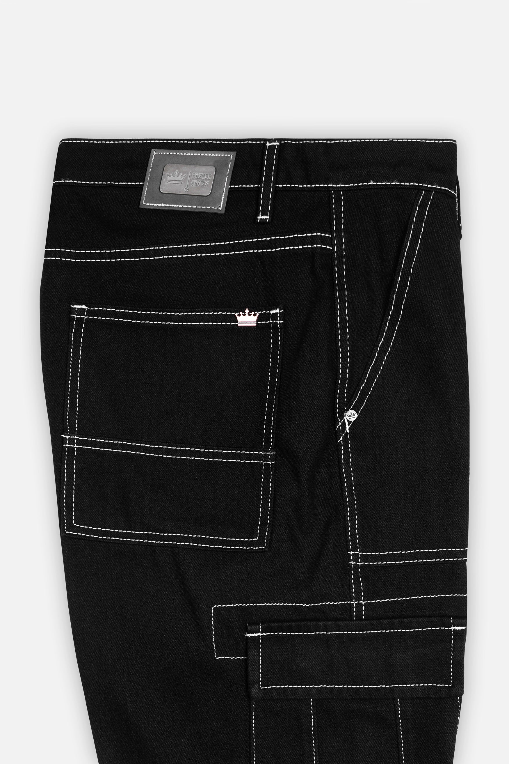 Jade Black Rinse Wash Cargo Denim