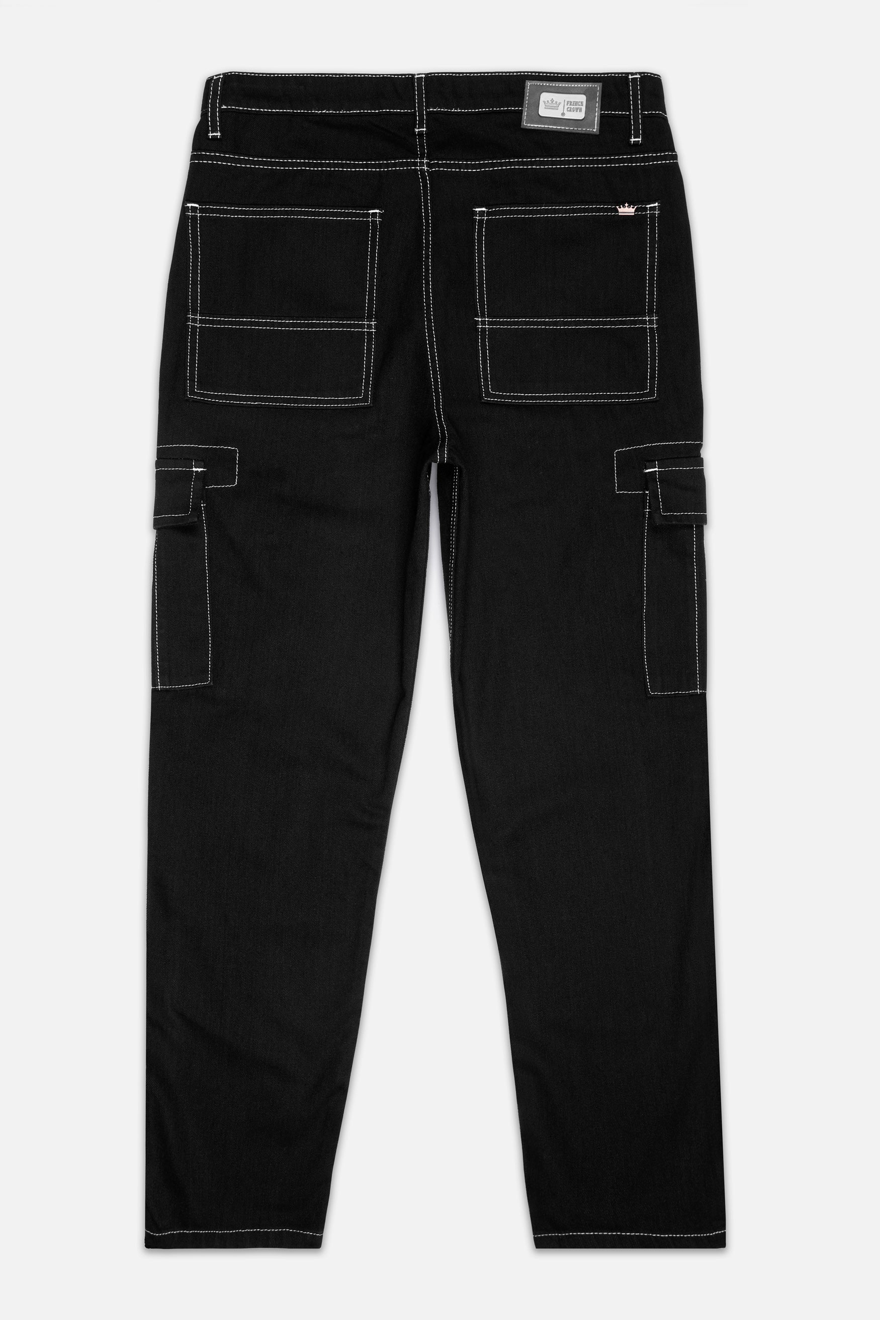 Jade Black Rinse Wash Cargo Denim