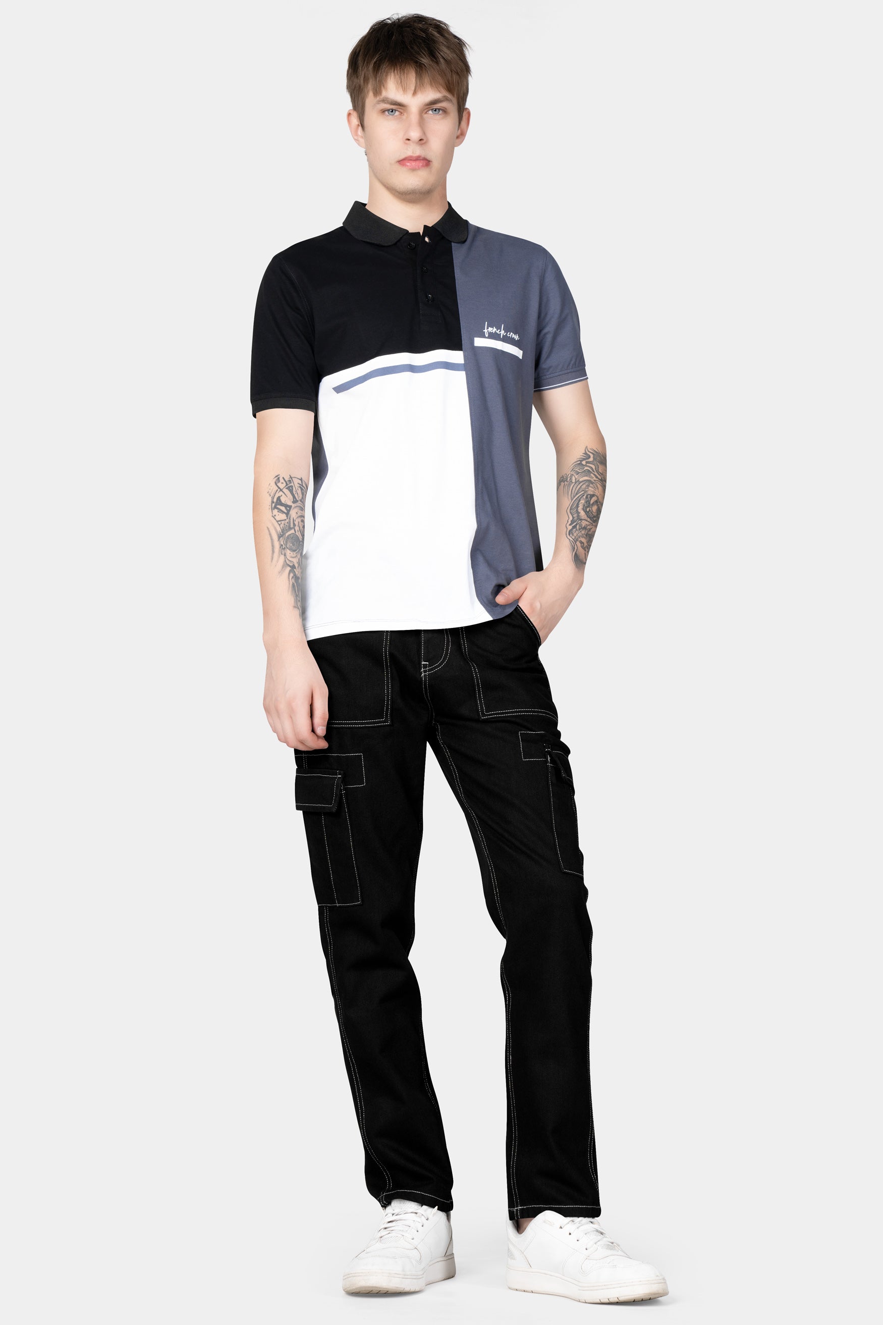 Jade Black Rinse Wash Cargo Denim