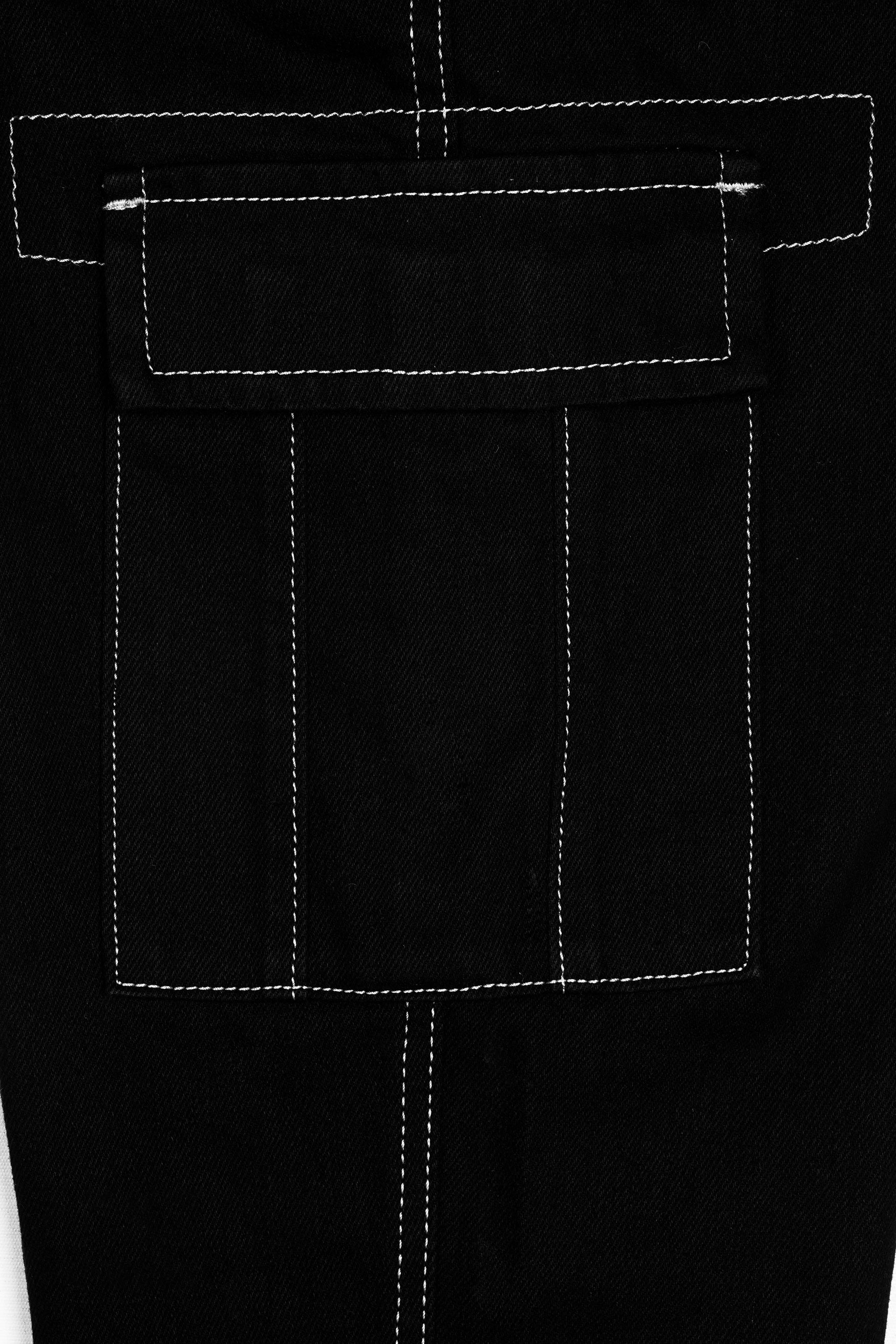 Jade Black Rinse Wash Cargo Denim
