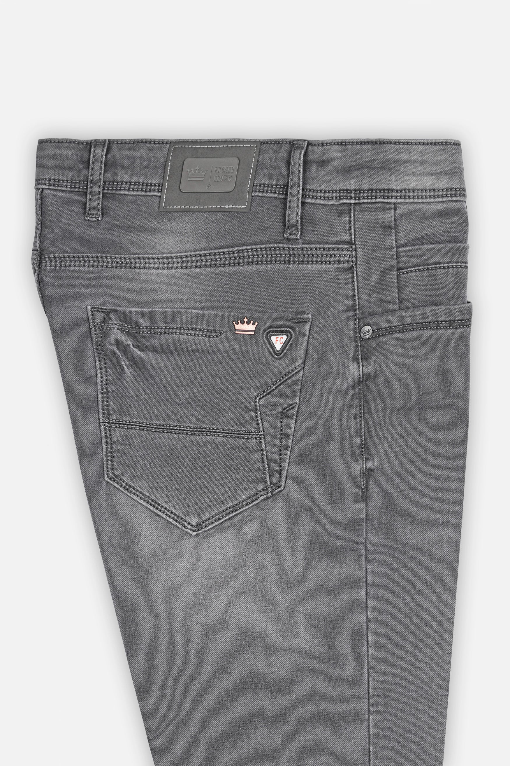 Granite Gray Whiskering Wash Denim