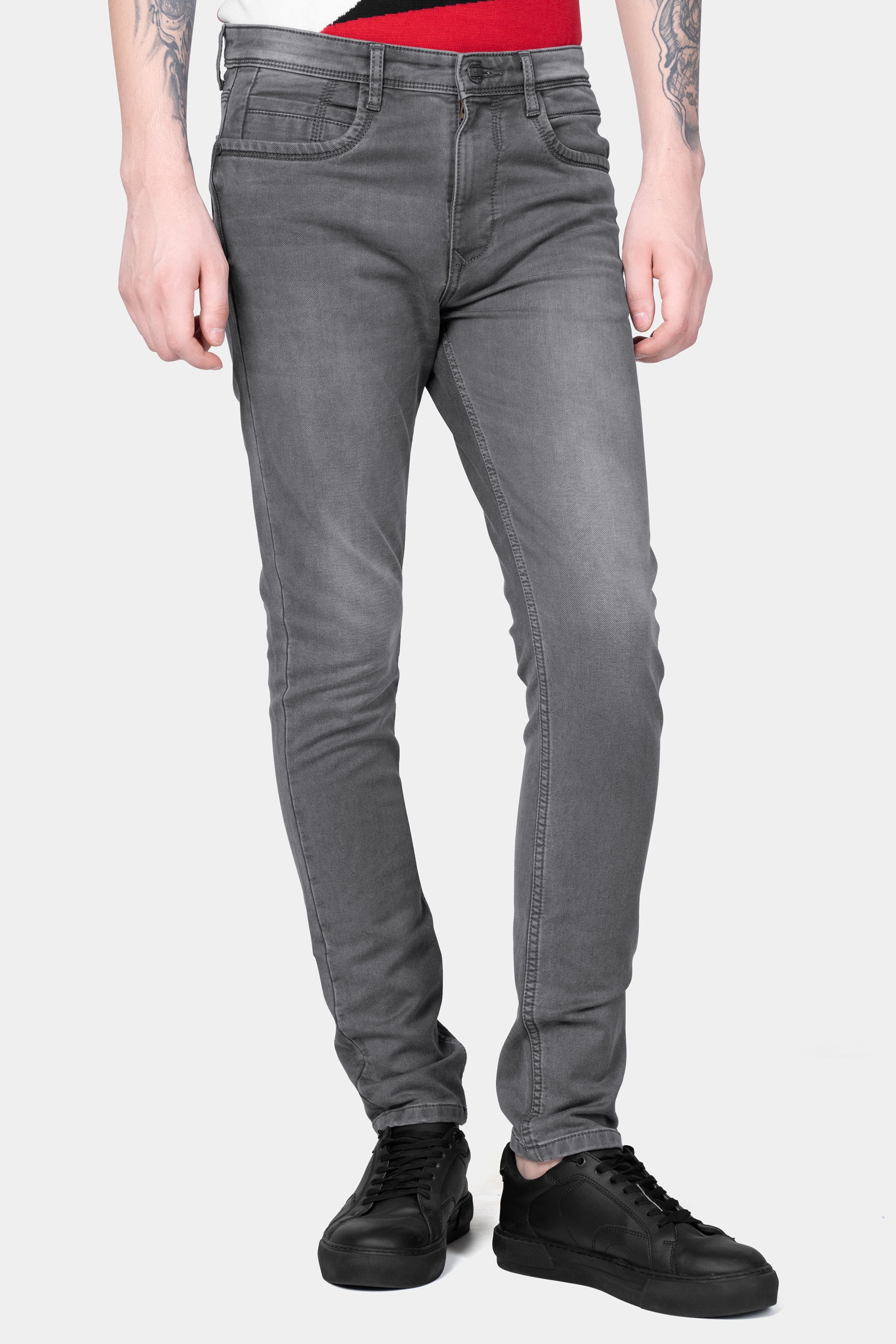 Granite Gray Whiskering Wash Denim