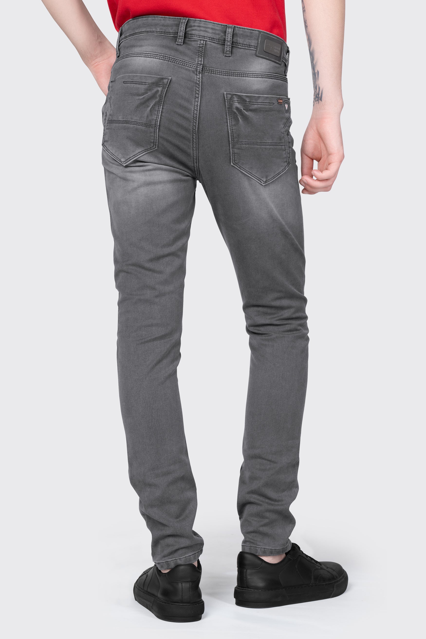 Granite Gray Whiskering Wash Denim