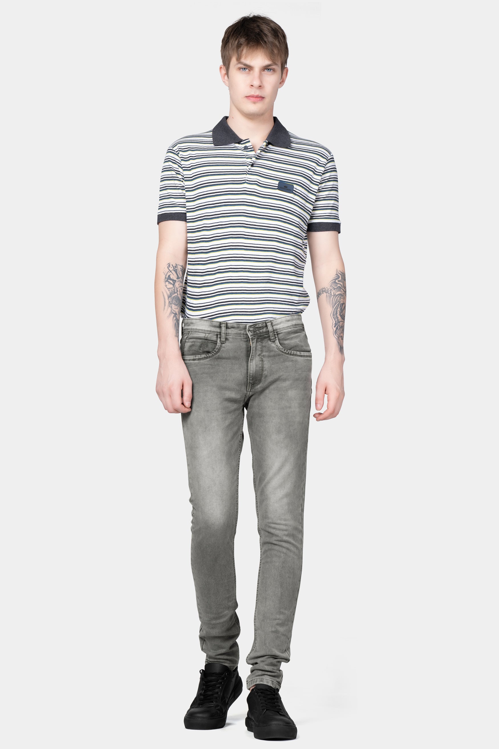 Dusty Gray Stone Wash Denim
