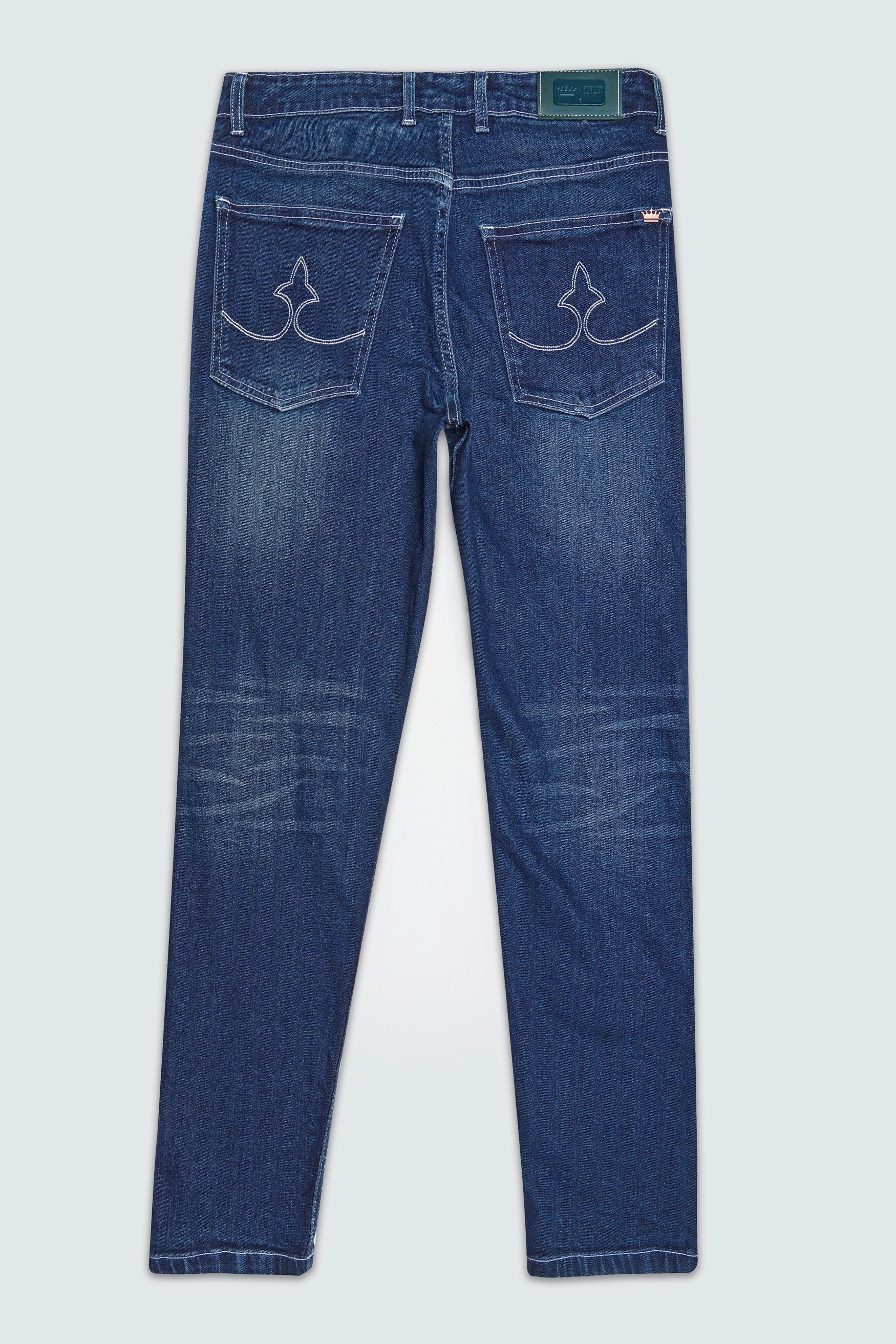 Cloud Burst Blue Whiskering Wash Mildly Distressed Denim