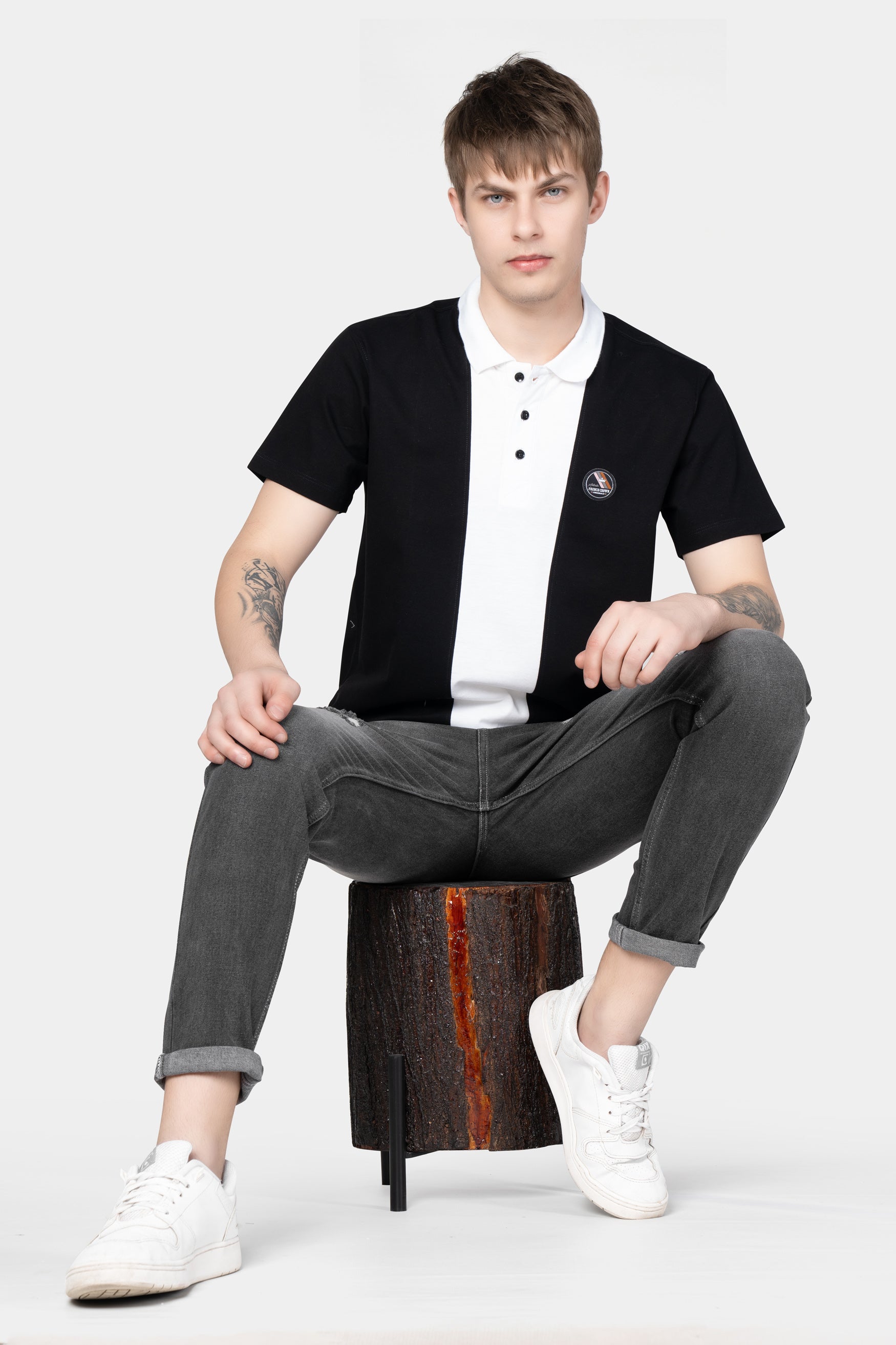 Iridium Gray Whiskering Wash Mildly Distressed Denim