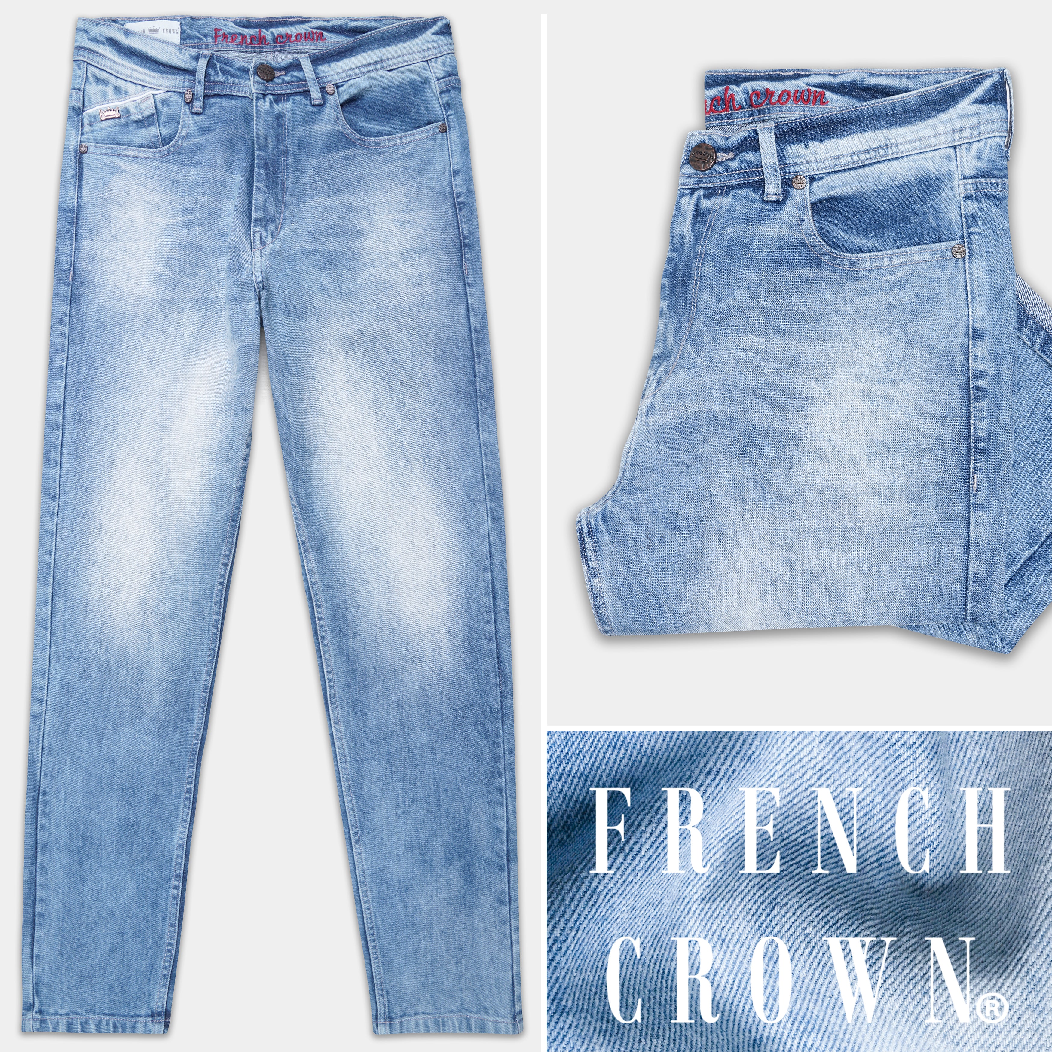 Wild Blue Slim Fit Mid-Rise Clean Look Denim Jeans