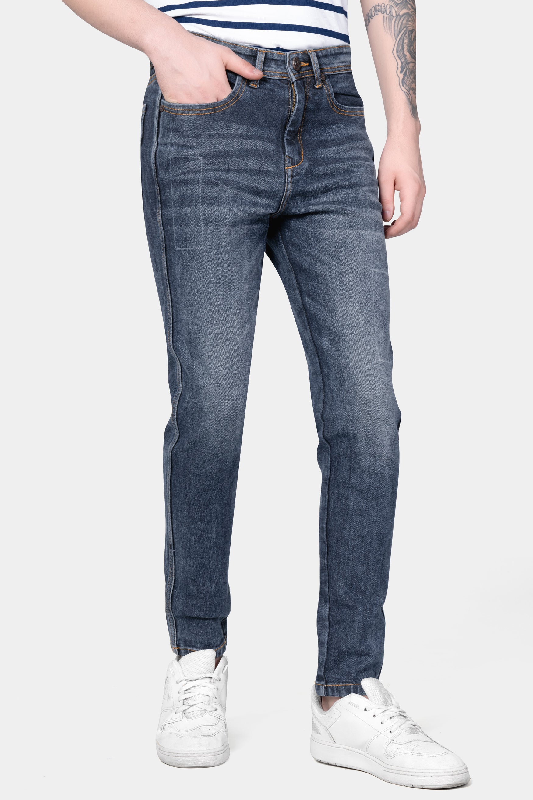 Trout Blue Whiskering Wash Stretchable Denim