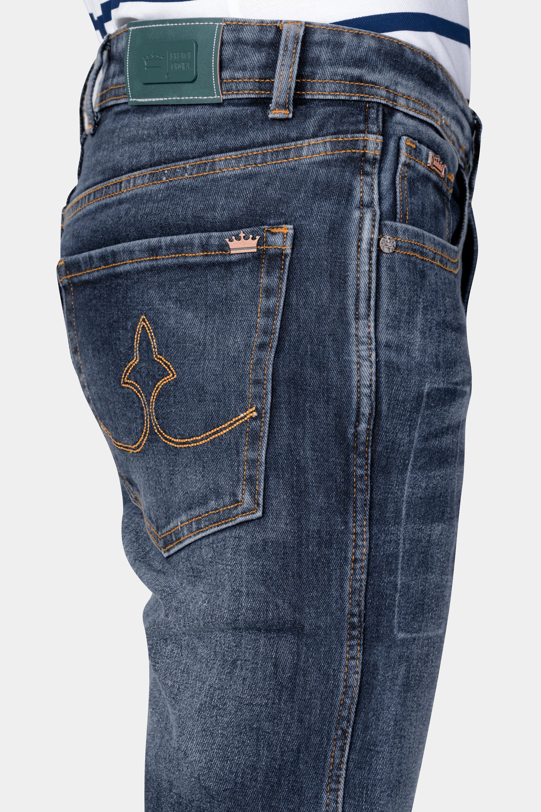 Trout Blue Whiskering Wash Stretchable Denim