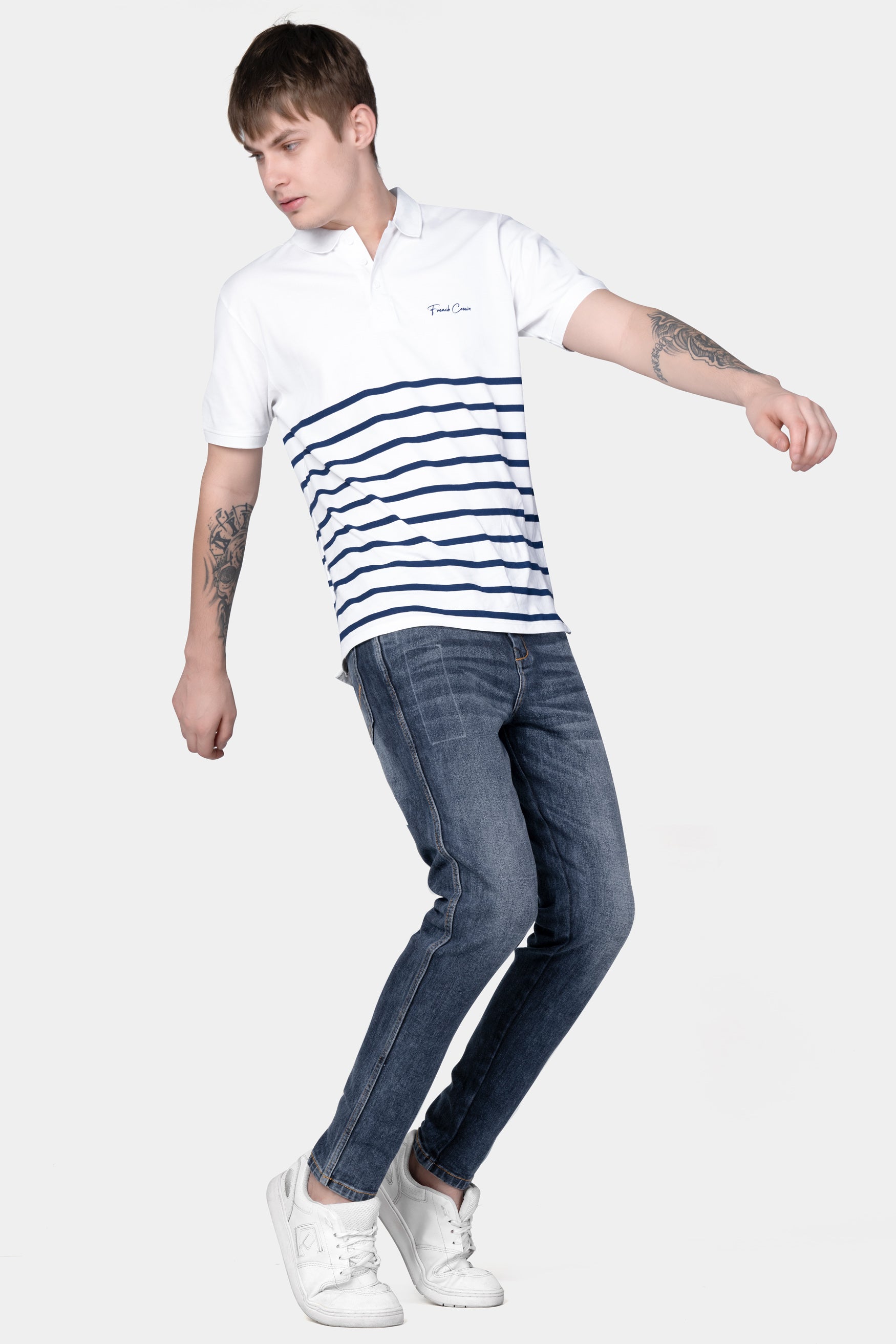 Trout Blue Whiskering Wash Stretchable Denim