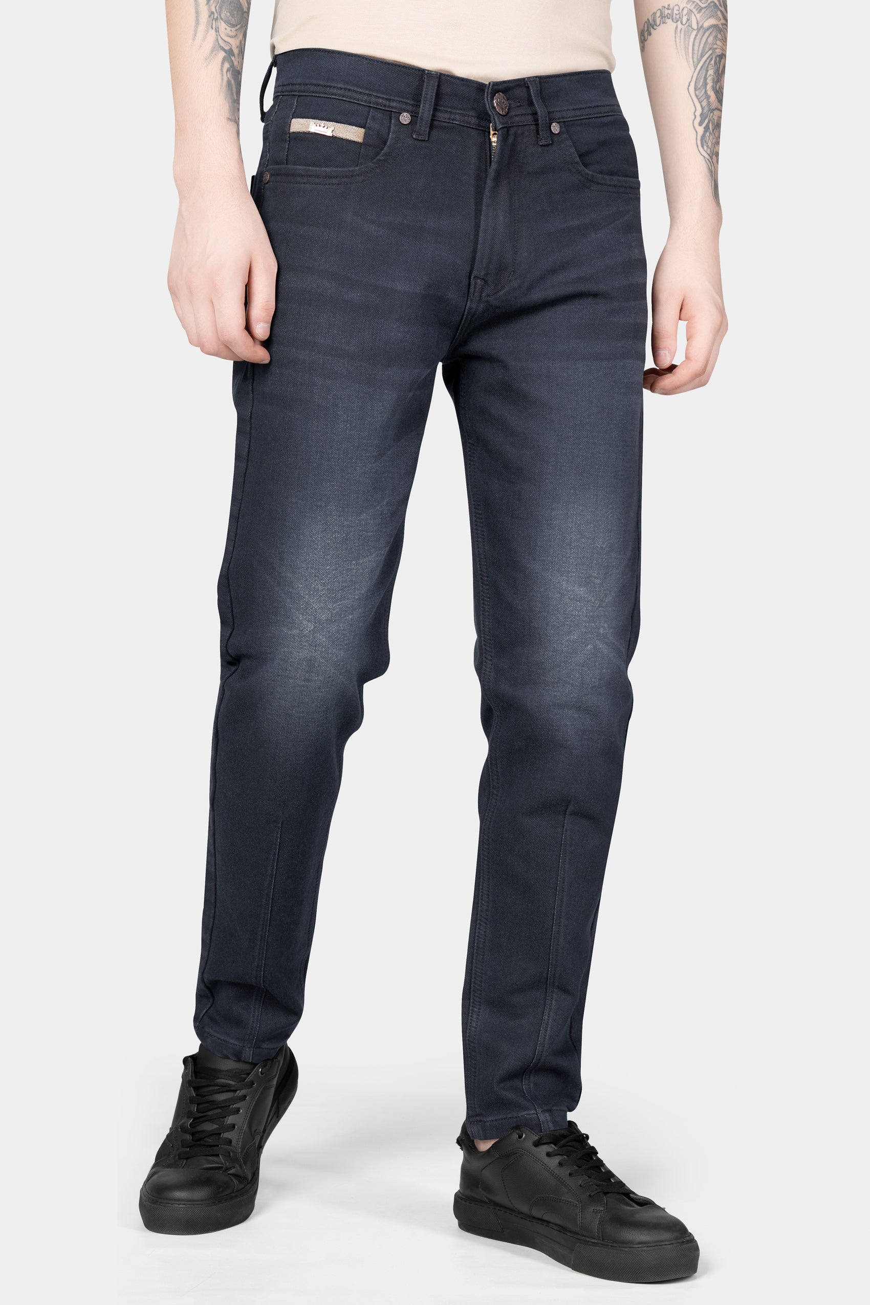 Gunmetal Blue Stone Wash Denim