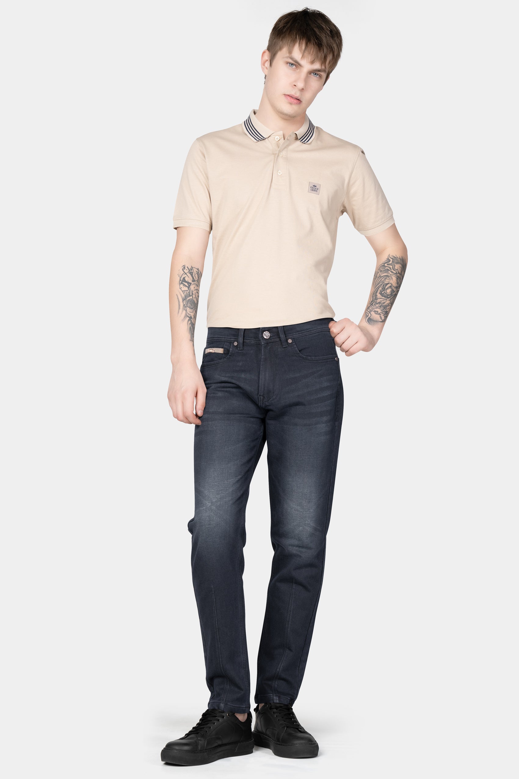 Gunmetal Blue Stone Wash Denim