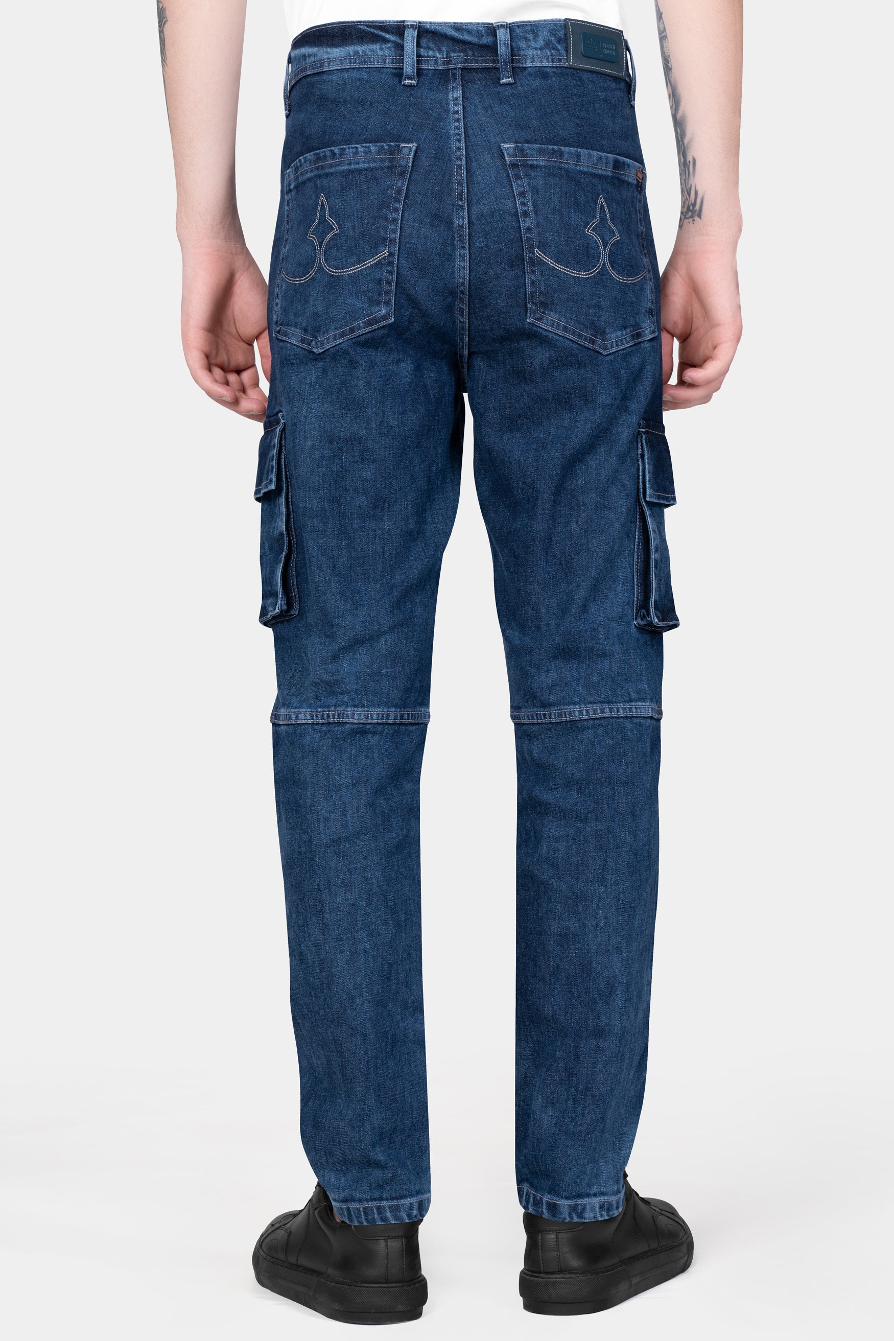 Nile Blue Stone Wash Cargo Denim
