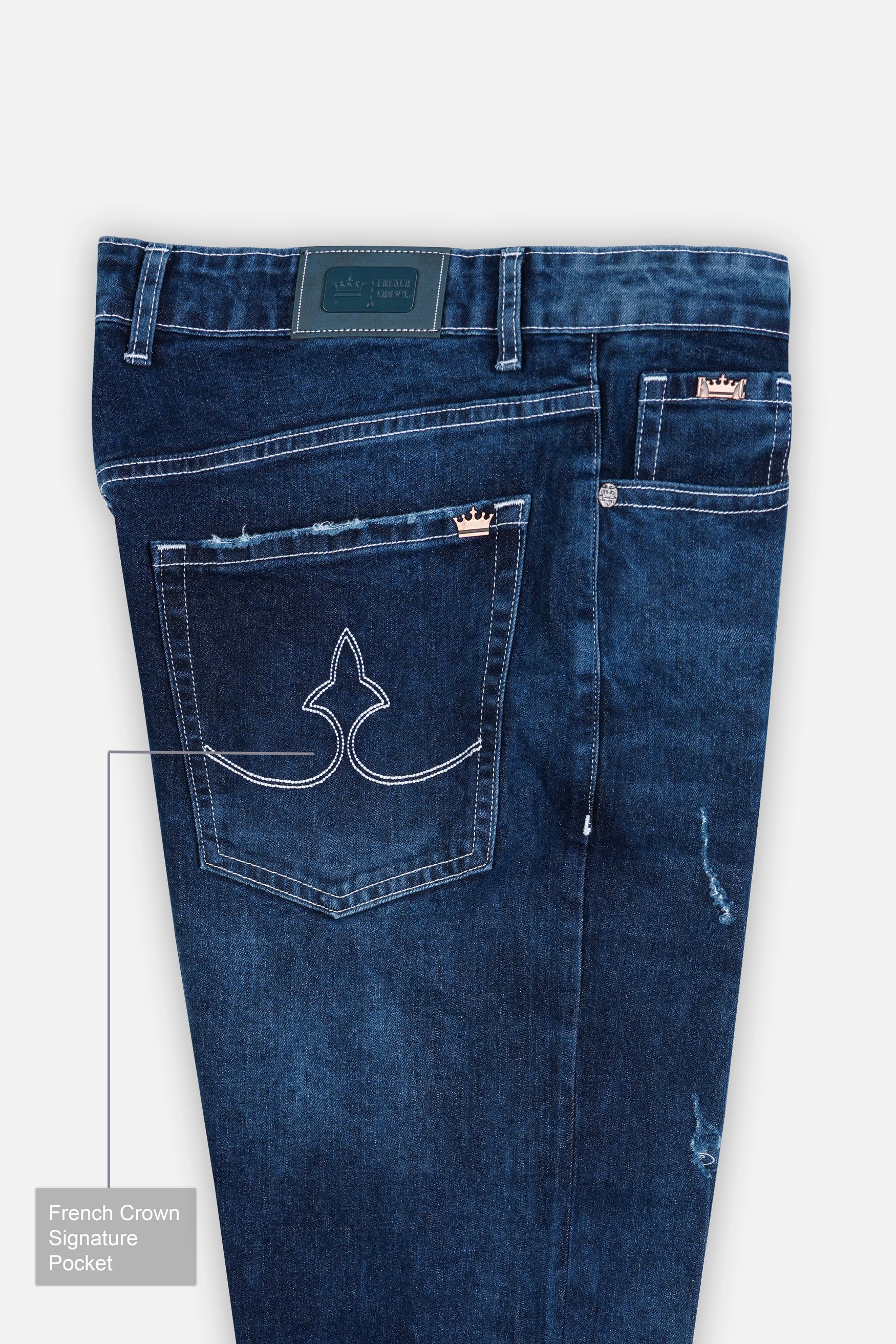 Rhino Blue Mildly Distressed Whiskering Wash Denim J316-30, J316-32, J316-34, J316-36, J316-38, J316-40