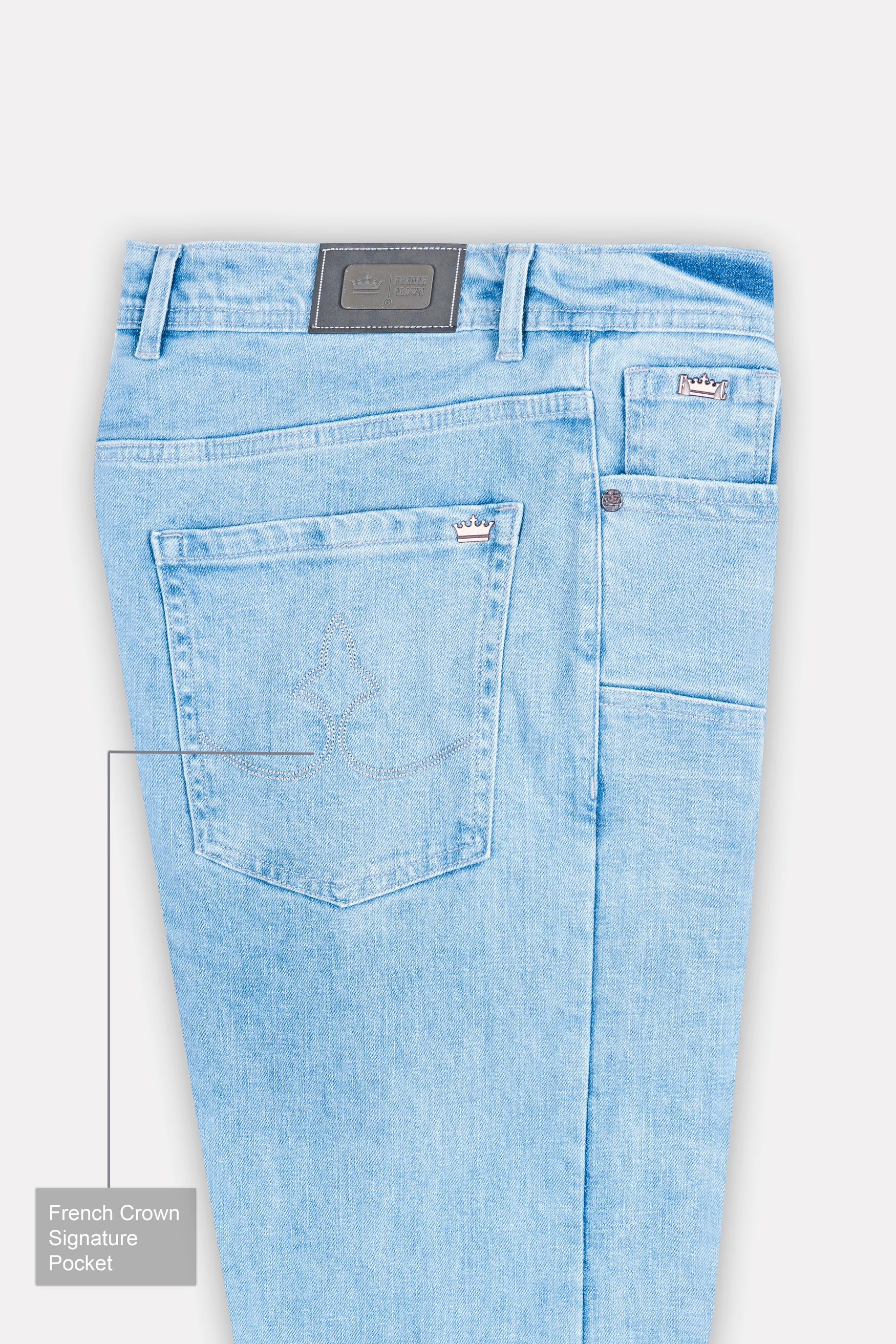 Carolina Blue Stone Wash Designer Denim