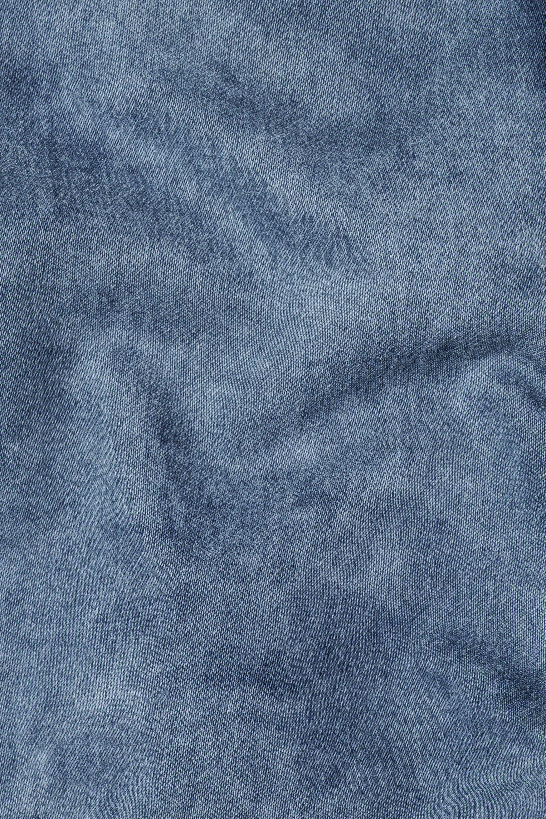 Cyan Blue with Camouflage Cargo Pocket Designer Stretchable Denim