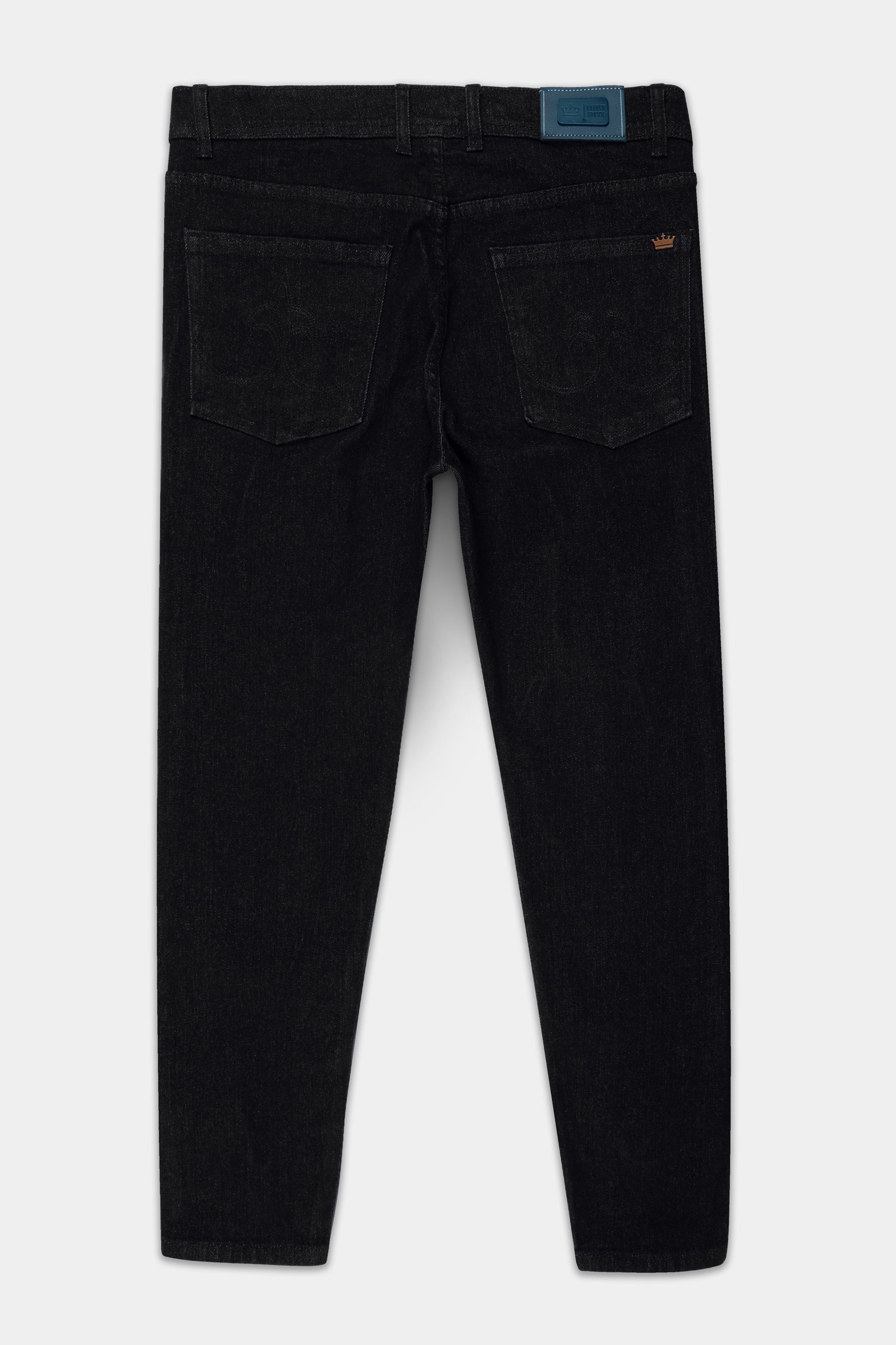 Jade Black Mildly Distressed Rinse Wash Denim