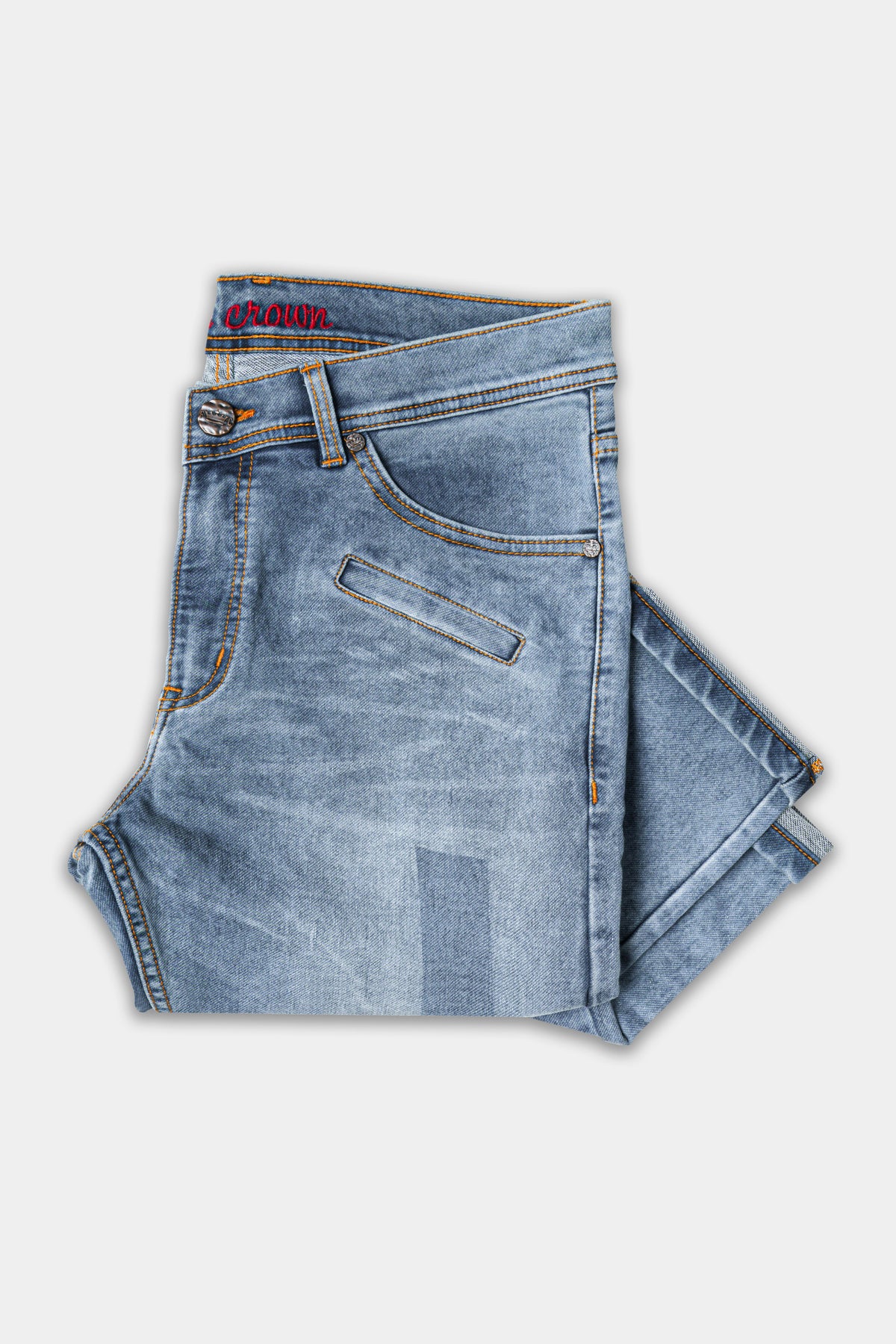 Mountain Blue Stone Wash Stretchable Denim