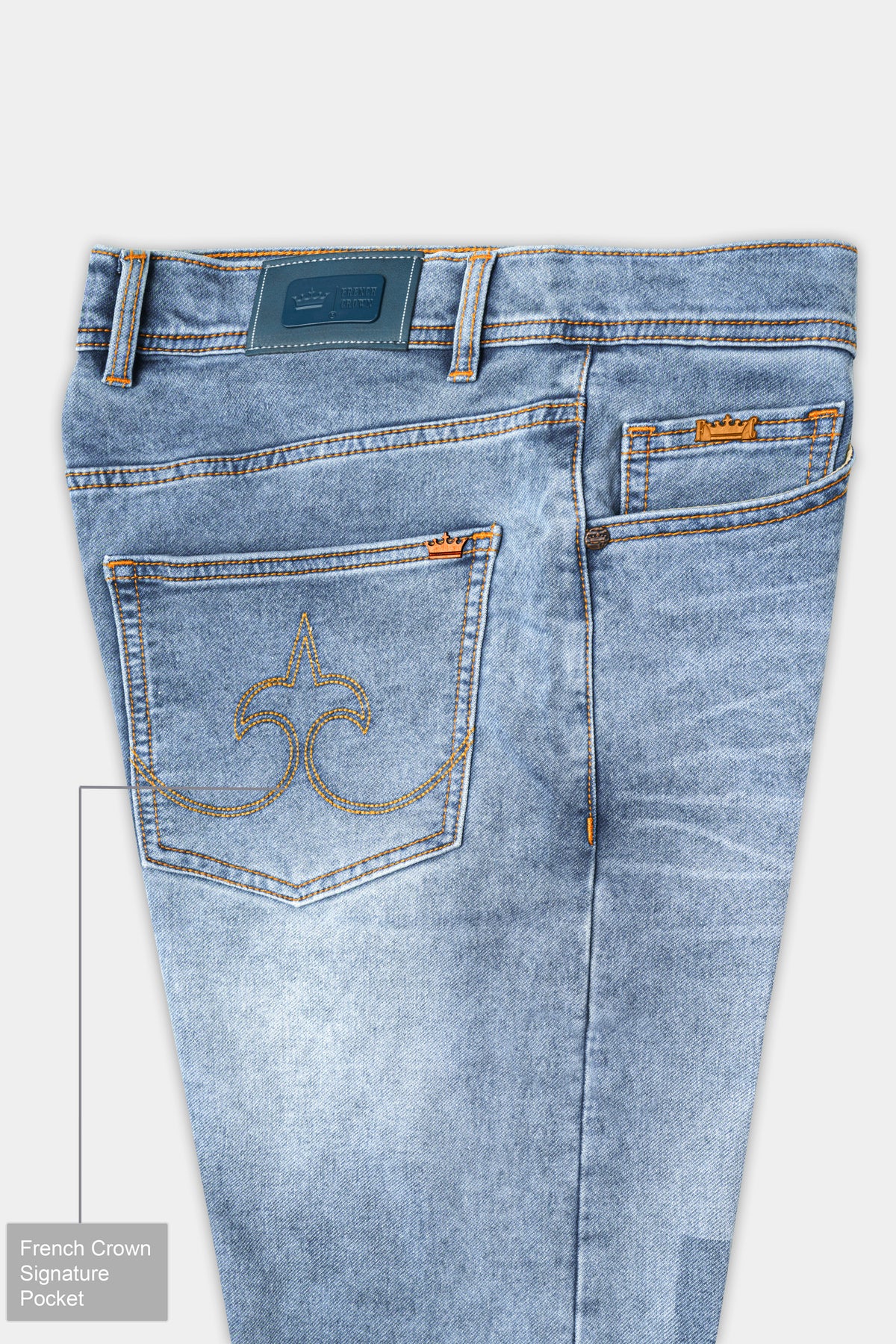 Mountain Blue Stone Wash Stretchable Denim