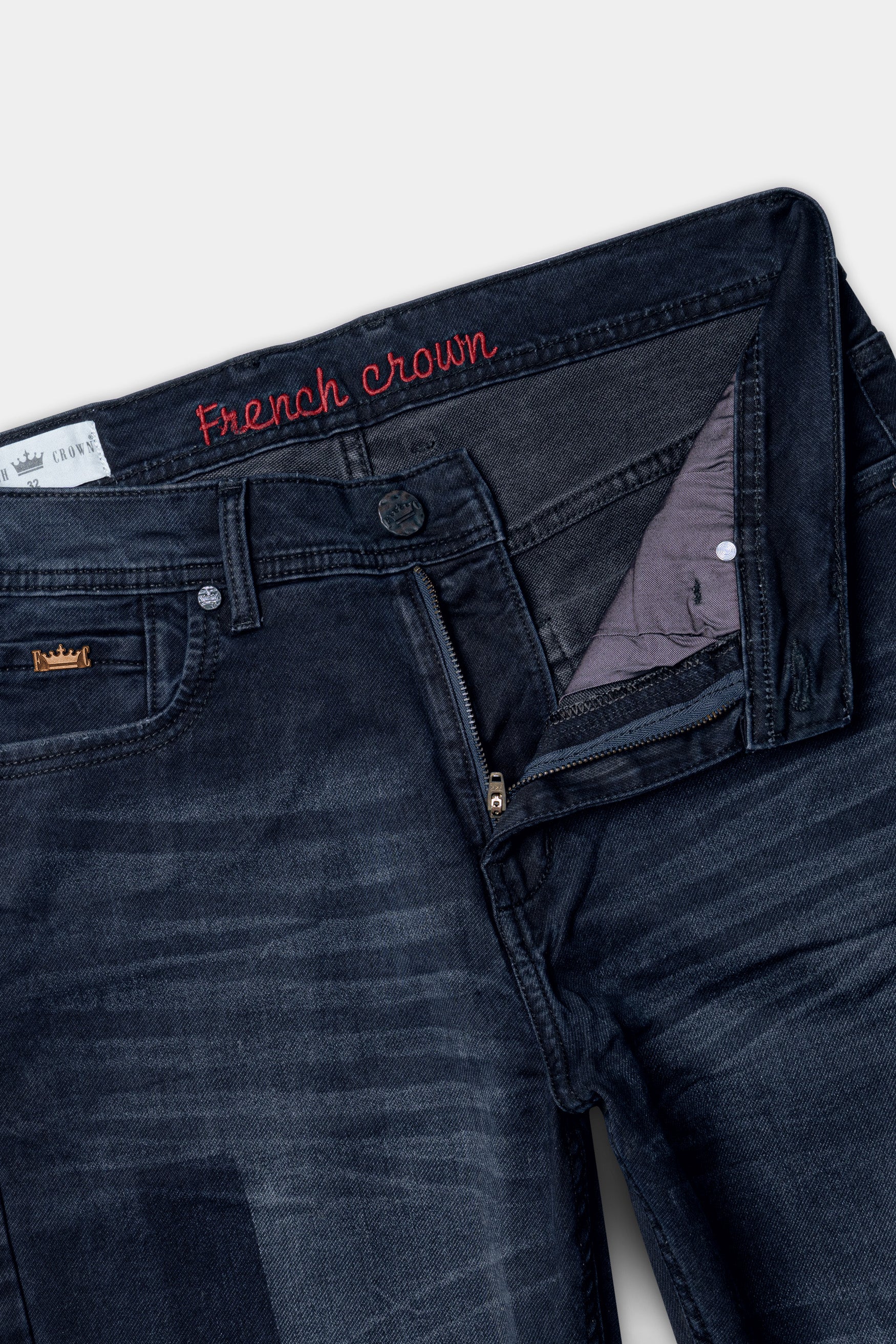 Tuna Blue Whiskering Stretchable Denim