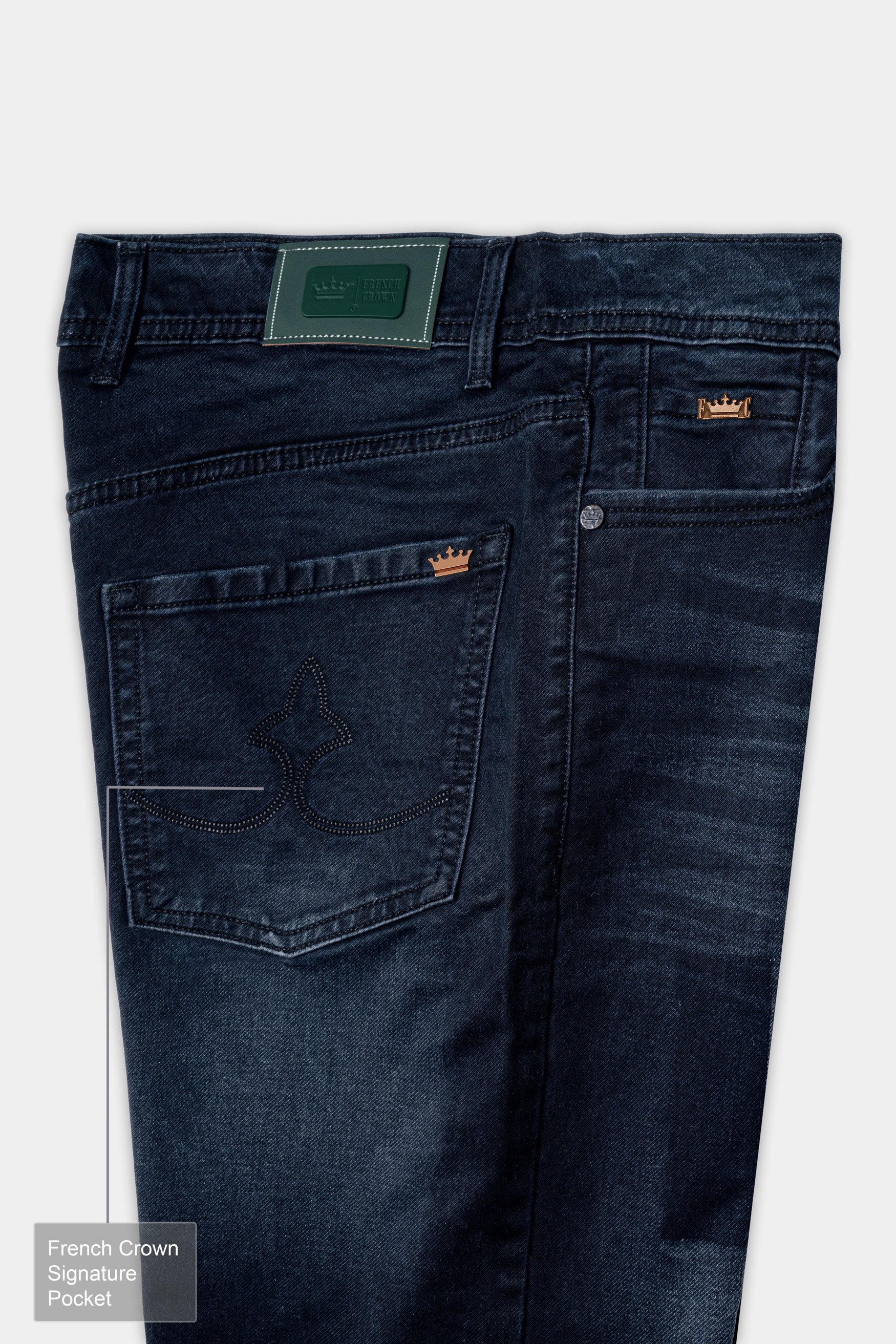 Tuna Blue Whiskering Stretchable Denim