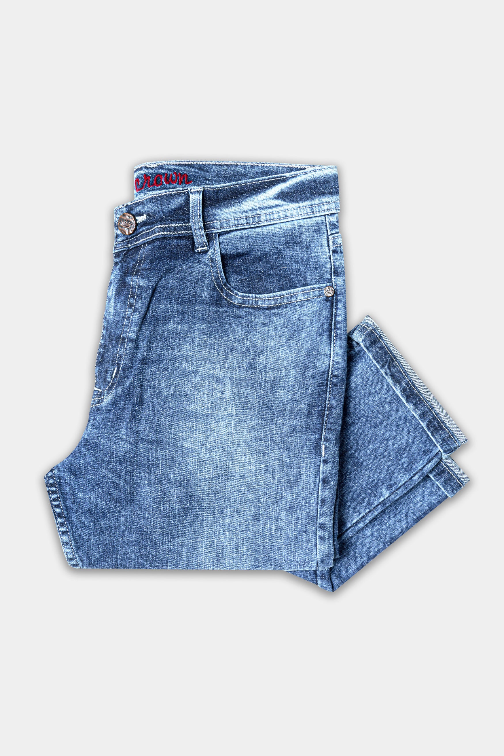 Wild Blue Stone Wash Stretchable Denim