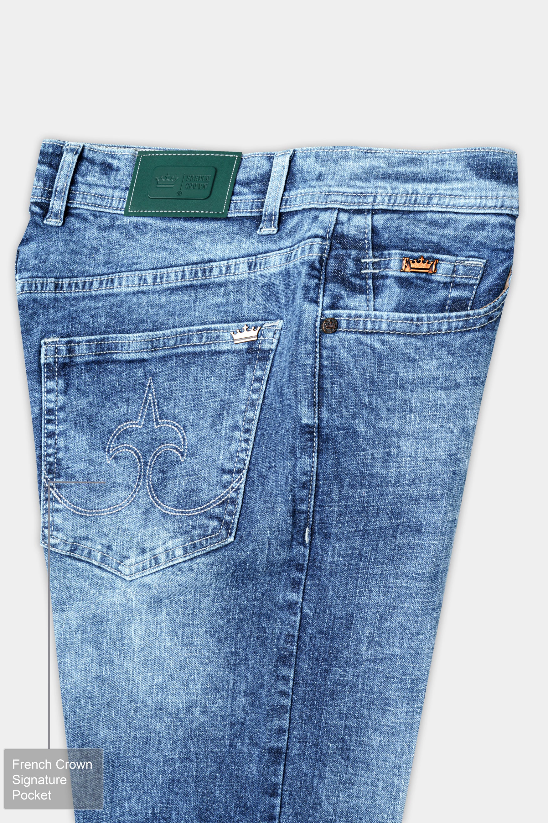 Wild Blue Stone Wash Stretchable Denim