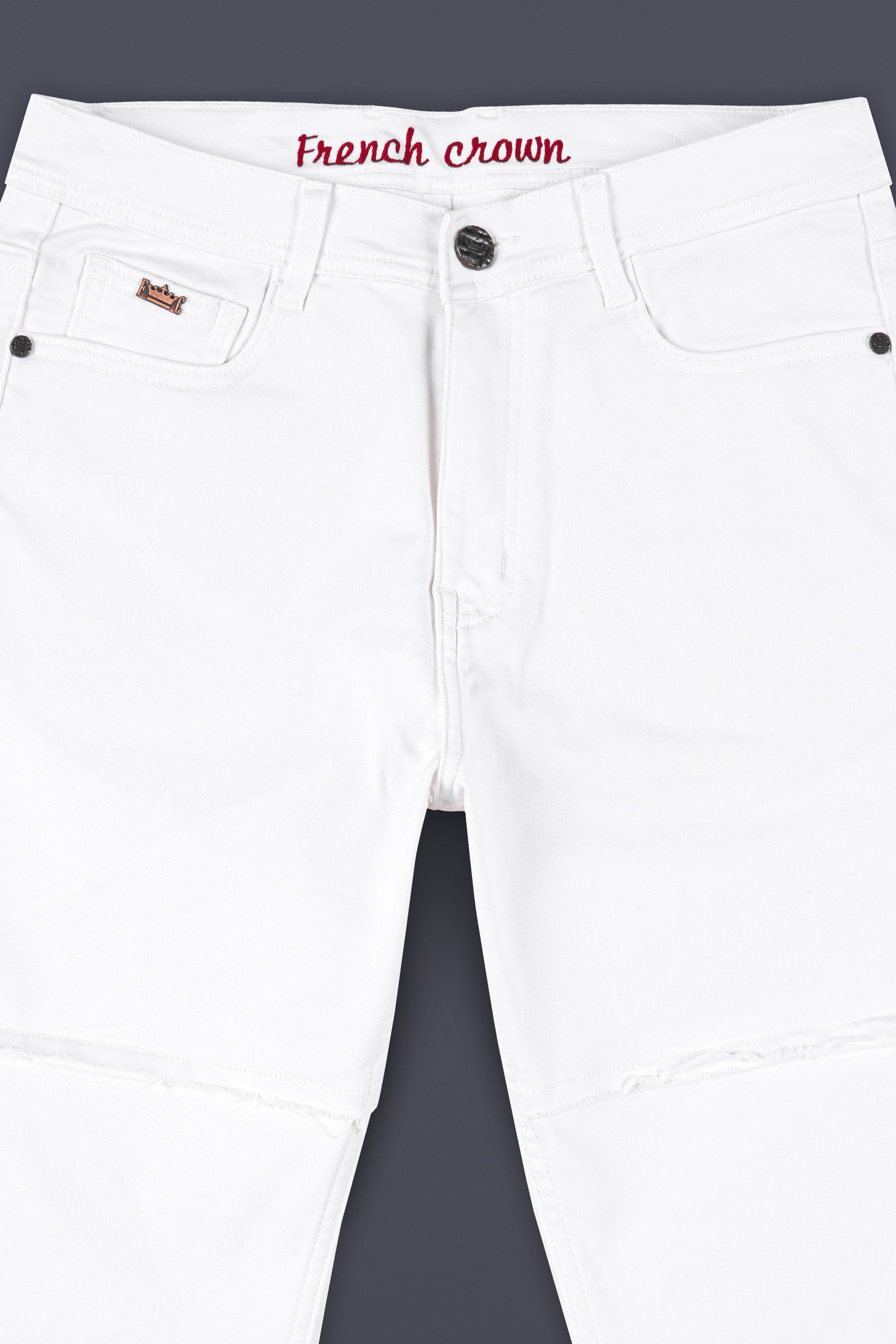 Bright White Clean Look Stretchable Designer Denim