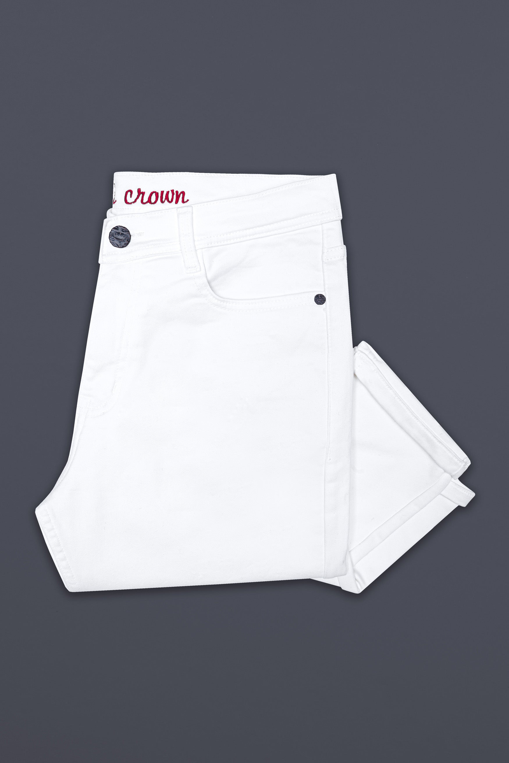 Bright White Clean Look Stretchable Designer Denim