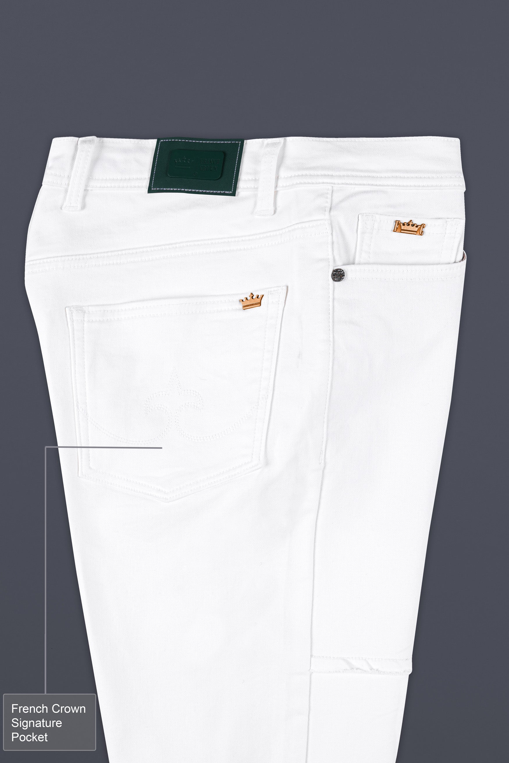 Bright White Clean Look Stretchable Designer Denim