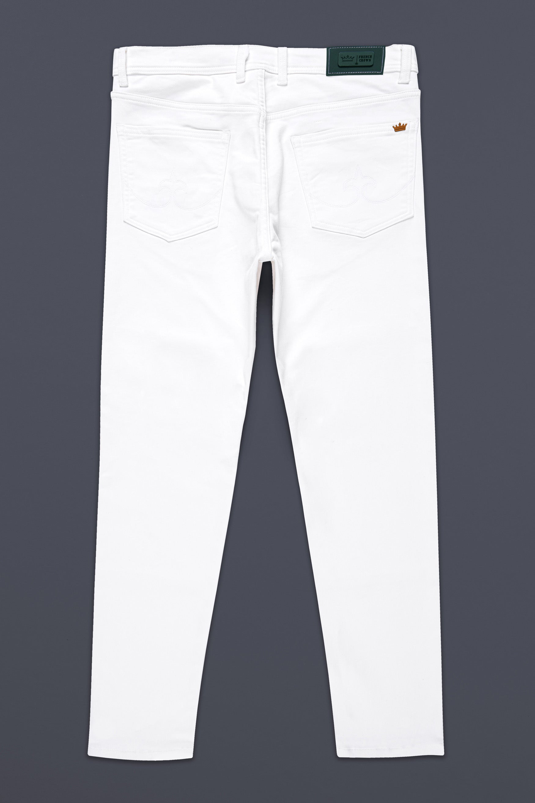 Bright White Clean Look Stretchable Designer Denim