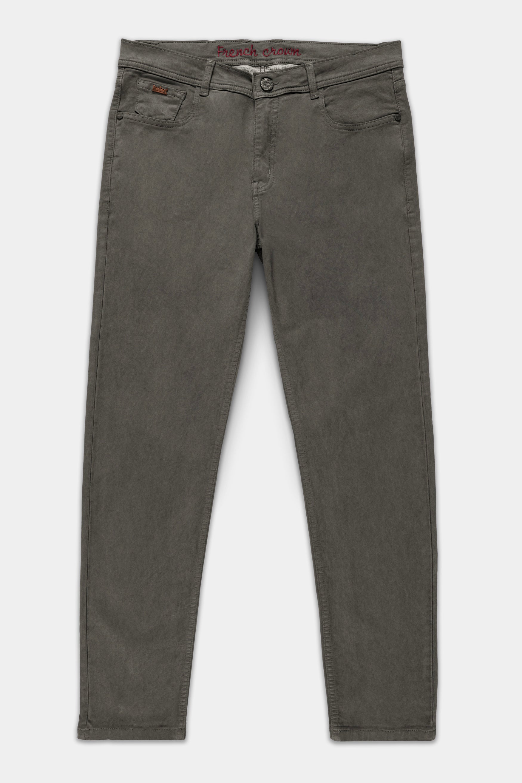 Wenge Gray Clean Look Stretchable Denim