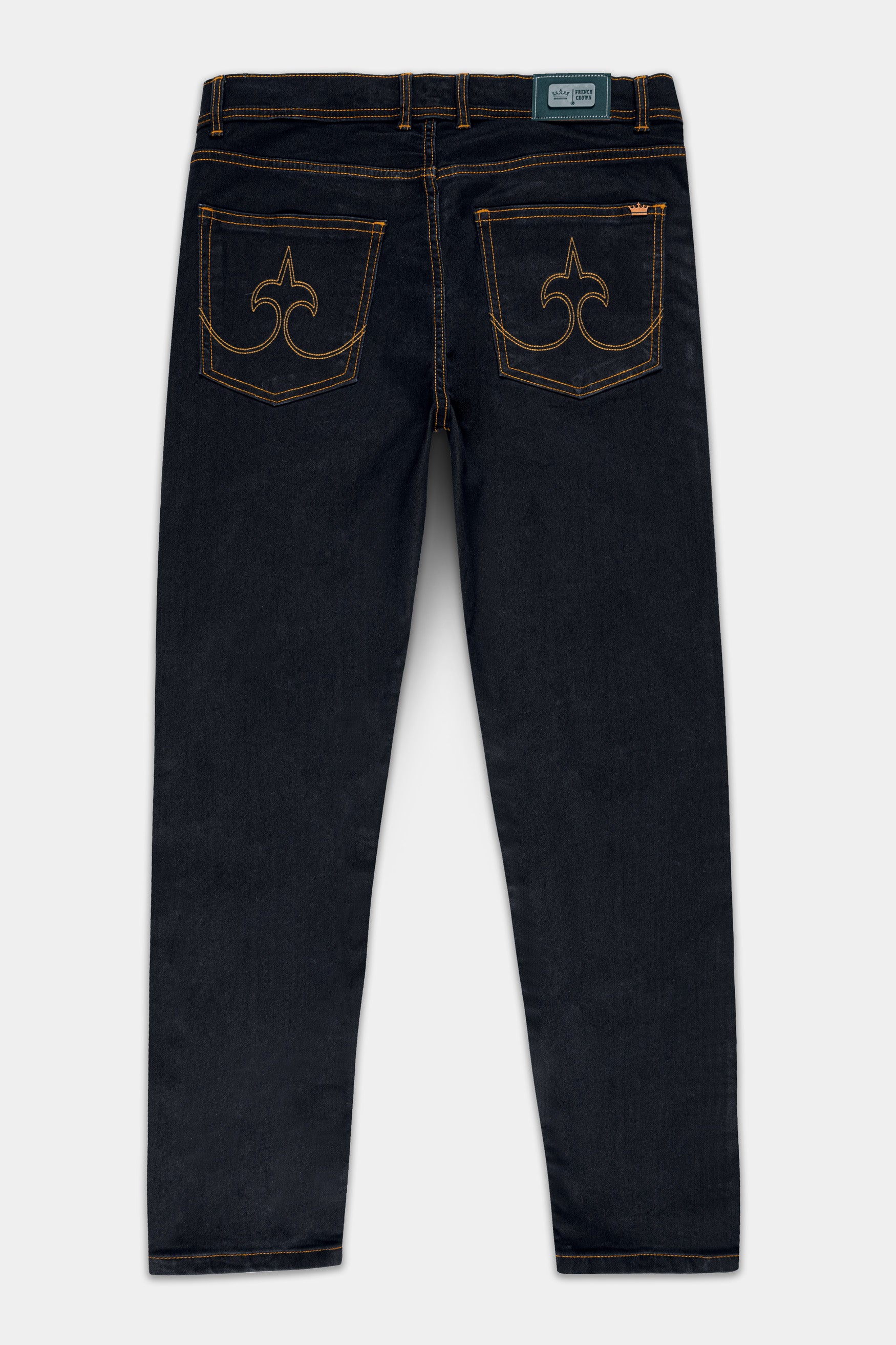 Jade Black Mildly Distressed Stretchable Denim